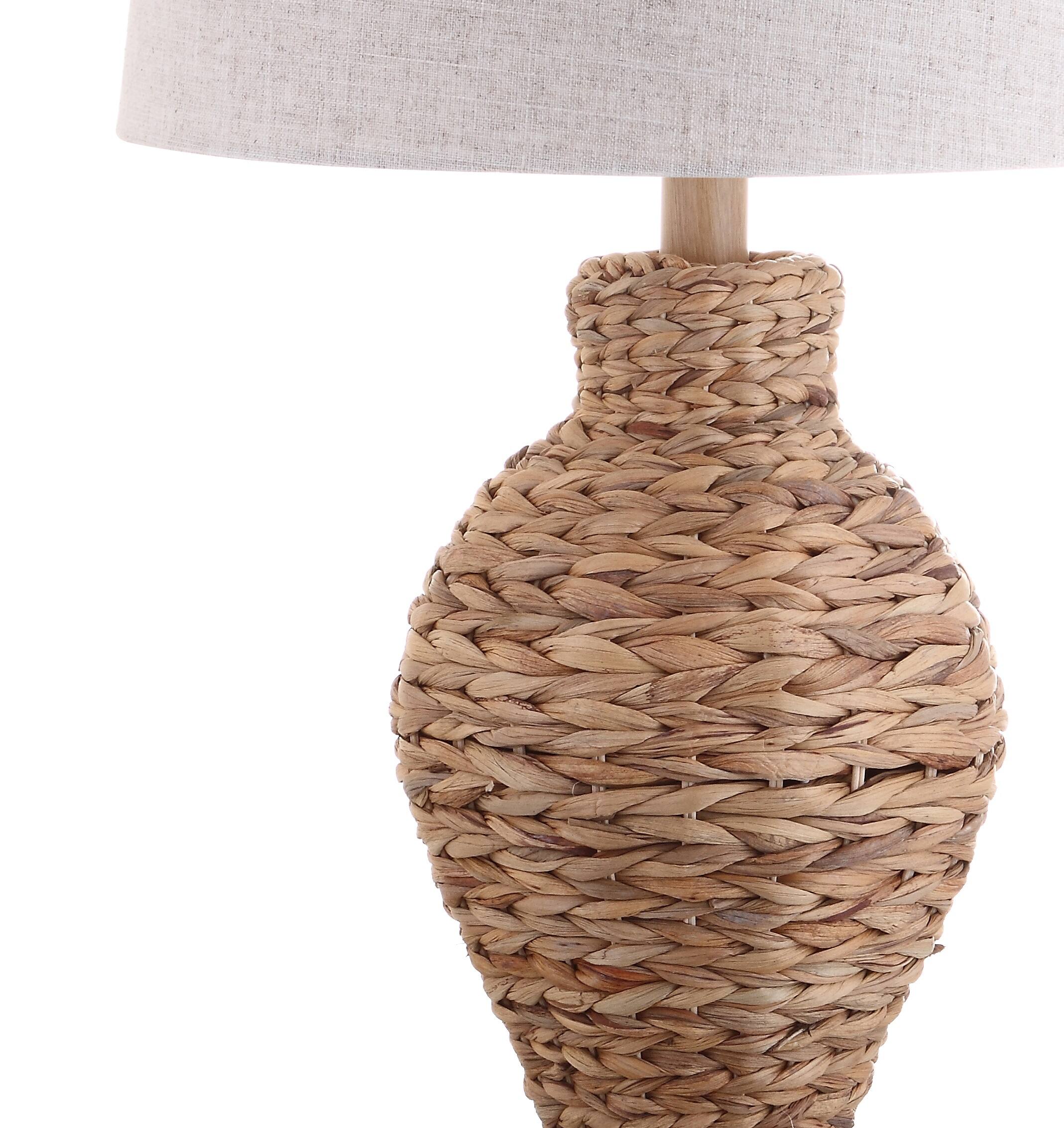 Alt View 6. Jonathan Y - Elicia 31" 1-Light Coastal Cottage Water Hyacinth Weave LED Table Lamp, Natural - Natural.
