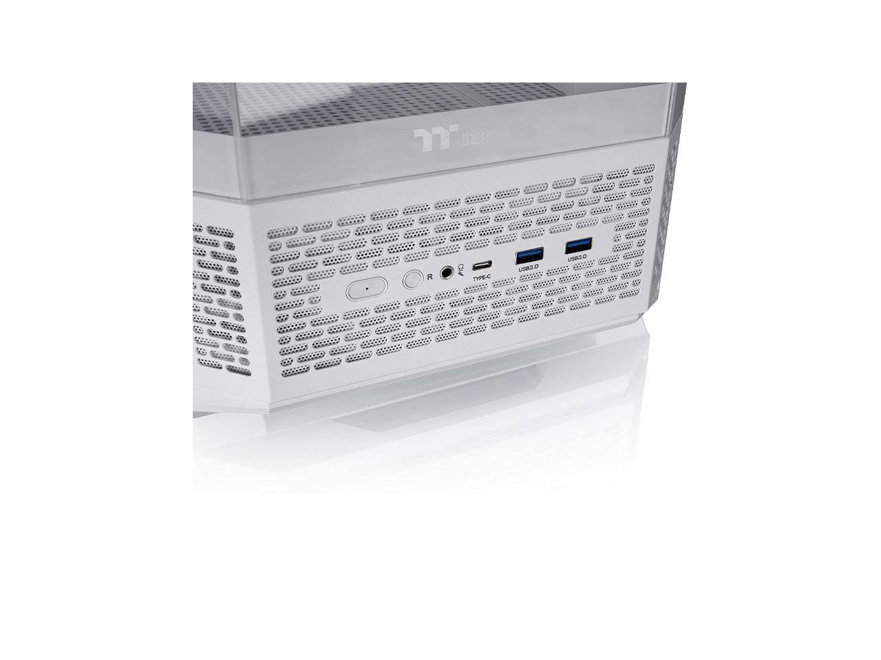 Alt View 5. Thermaltake - Thermaltake View 370 TG ARGB Mid Tower with ARGB Fans, 360mm Radiator Support, 420mm GPU Clearance - Snow.