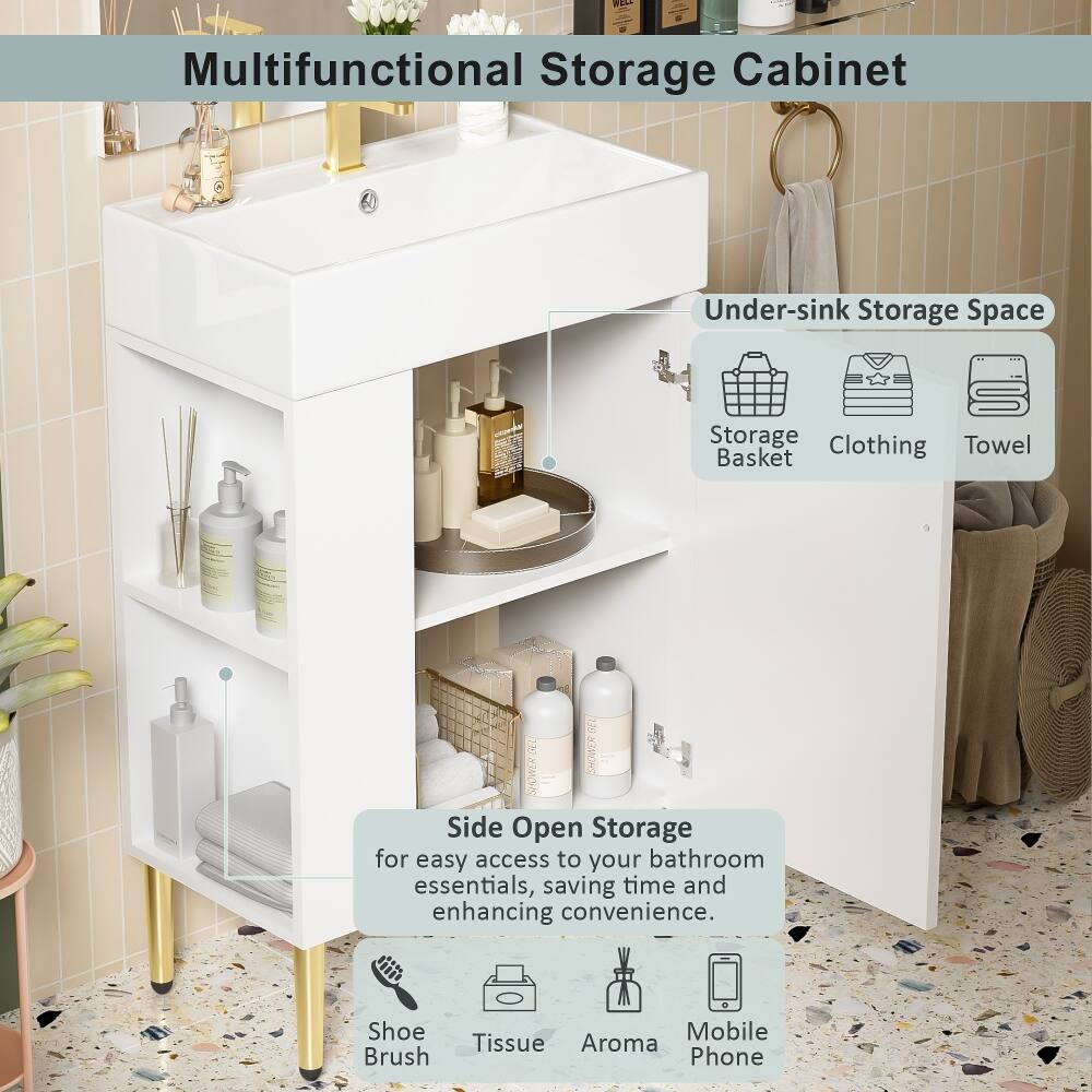 Multifunctional Storage Cabinet

Under-sink Storage Space
- Storage Basket
- Clothing
- Towel

Side Open Storage for easy access to your bathroom essentials, saving time and enhancing convenience.
- Shoe Brush
- Tissue
- Aroma
- Mobile Phone