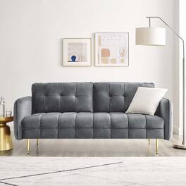 Cameron Tufted Performance Velvet Sofa by Modway - Gray