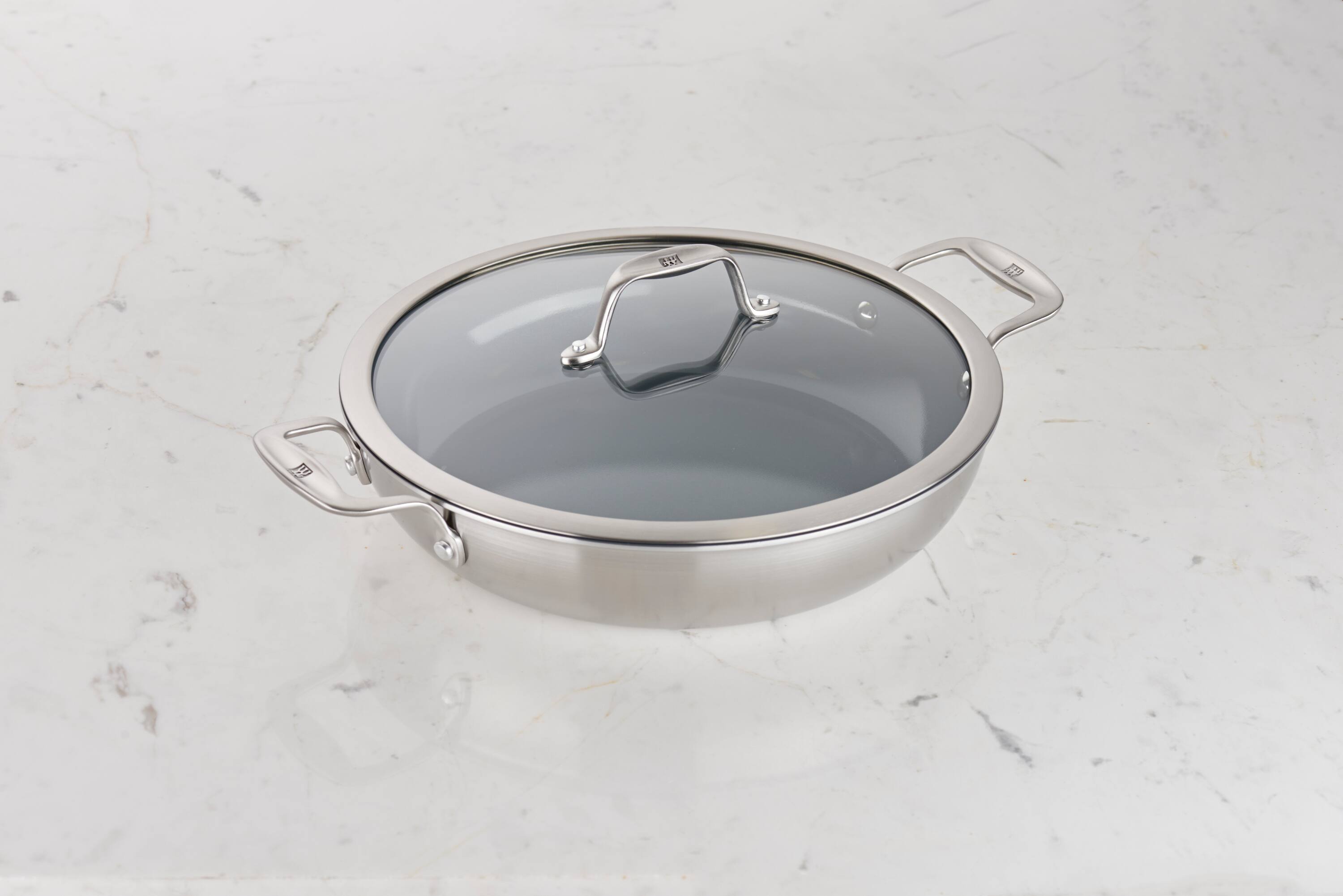 Alt View 1. ZWILLING - ZWILLING Spirit 3-ply 4-qt Stainless Steel Ceramic Nonstick Braiser - Stainless Steel.