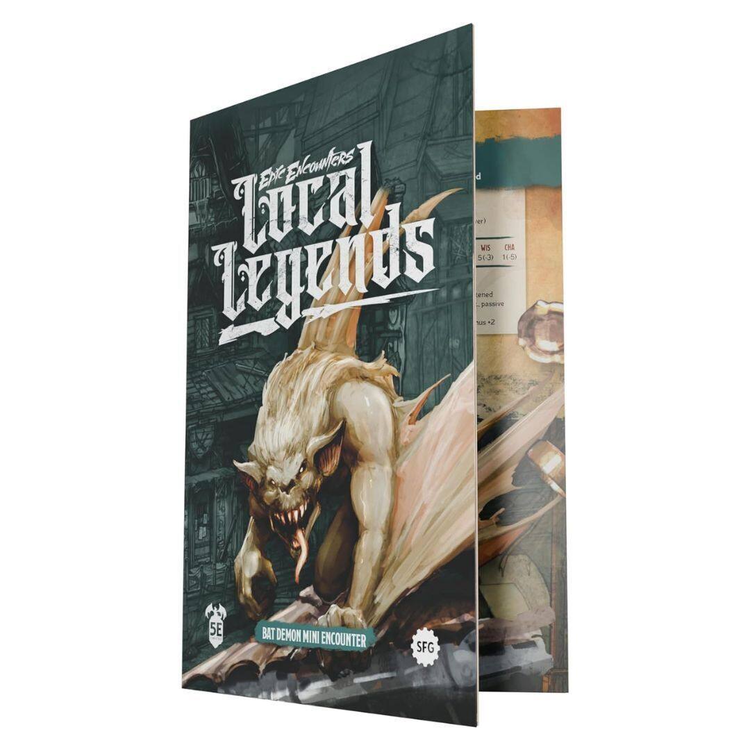 Epic Encounters  
Local Legends  

BAT DEMON MINI ENCOUNTER  

5E  

BAT DEMON  
WIS 5(3)  
CHA 14(3)  

Tenured  
- Passive  
- +2  

SFG
