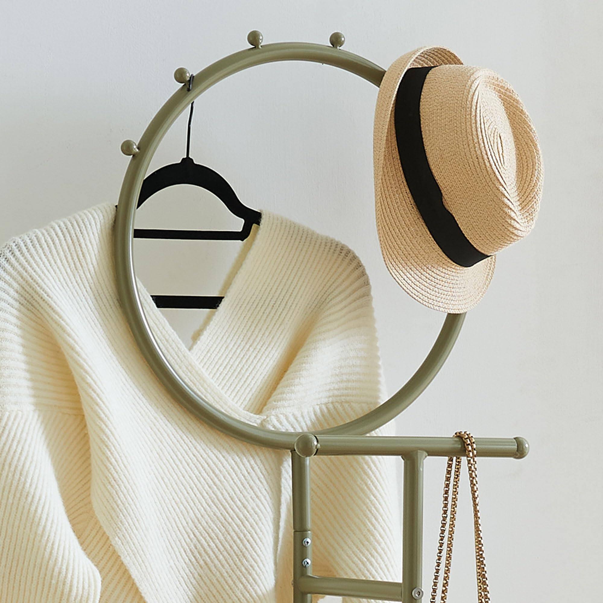 Alt View 1. Kings Brand Furniture - Kings Brand Furniture Cheska Suit Valet Stand with Circular Frame - Natural.