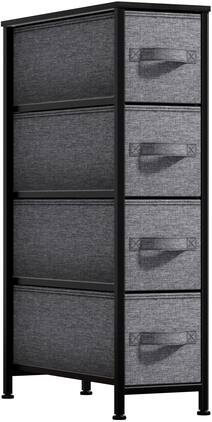 Sorbus - Narrow Dresser with 4 Drawers, Vertical Slim Storage Chest of Drawers with Steel Frame - Black