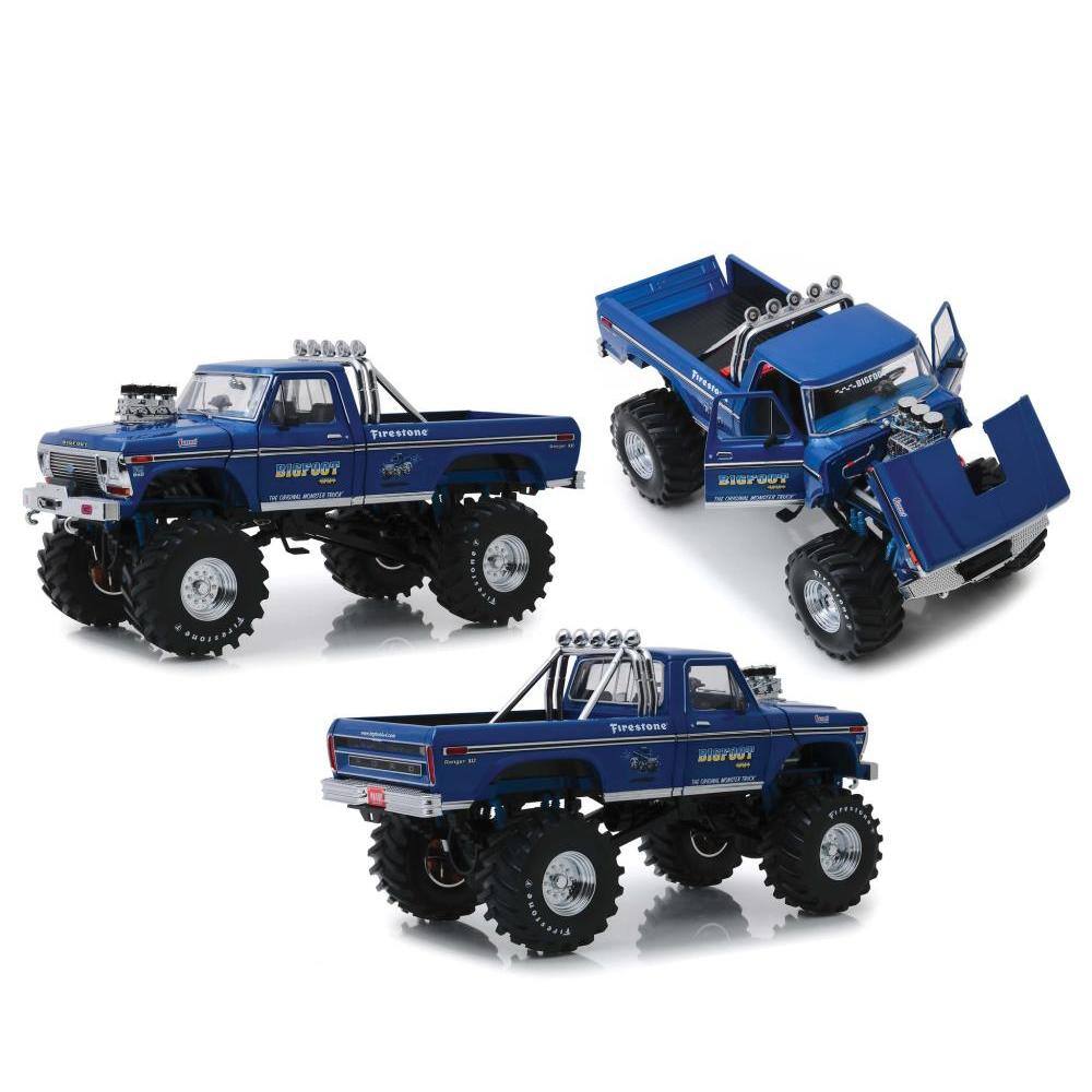 Sure, here is the corrected and grouped text from the image:

- "Firestone"
- "BIGFOOT"
- "THE WORLD'S LARGEST MONSTER TRUCK"
- "BIGFOOT"
- "THE WORLD'S LARGEST MONSTER TRUCK"
- "Firestone"
- "BIGFOOT"
- "THE WORLD'S LARGEST MONSTER TRUCK"