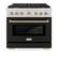 Front. ZLINE - 36 in. Wide 6 Burner Autograph Paramount Satin Steel Gas Range with Gold Accents (SGRSZ-BLM-36-G) - White.