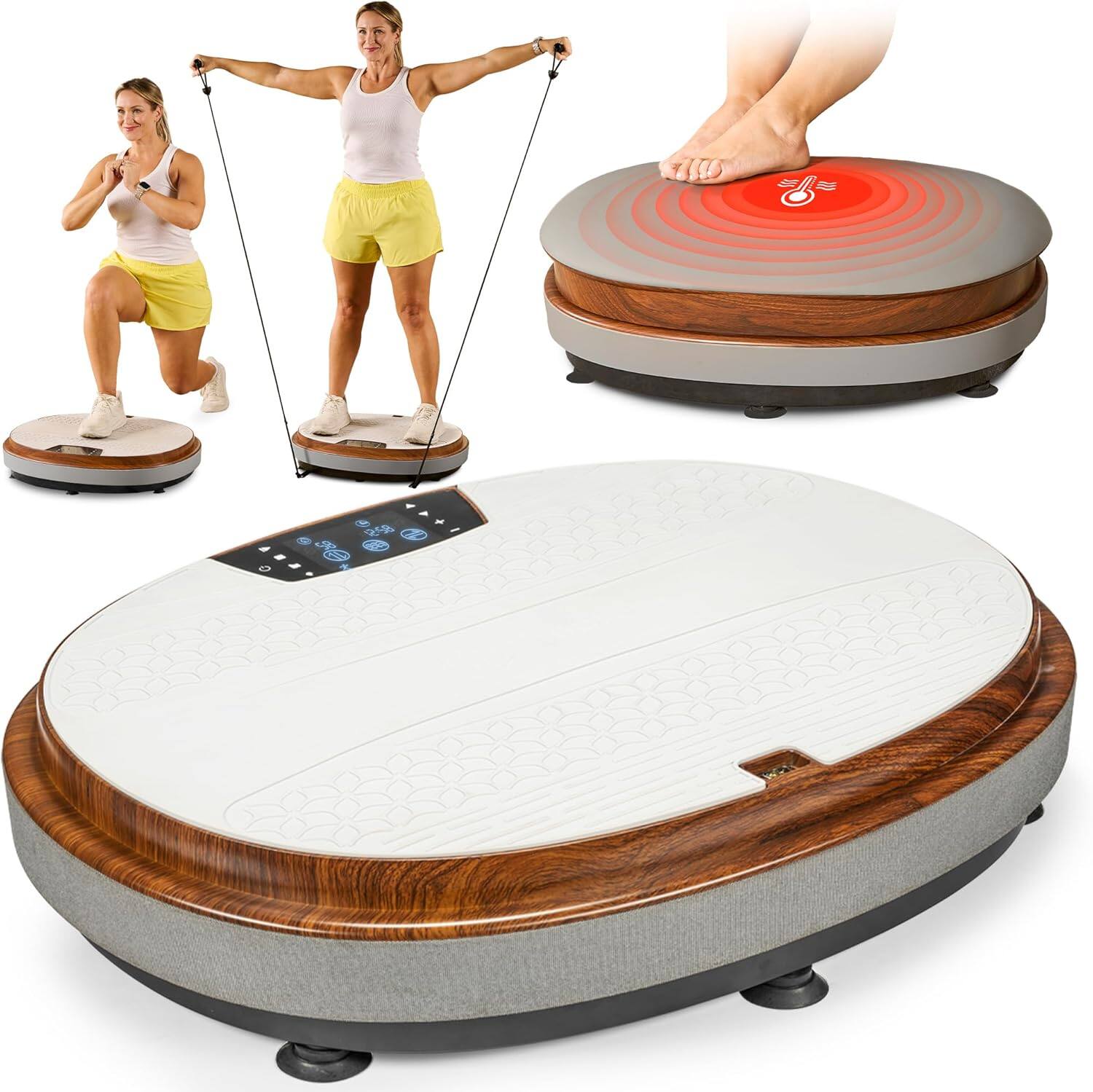 Front. LifePro - LifePro RelaxaVibe Vibration Plate Machine 4D Vibrating Plate Exercise Machine for Full Body Workout - Light Gray.