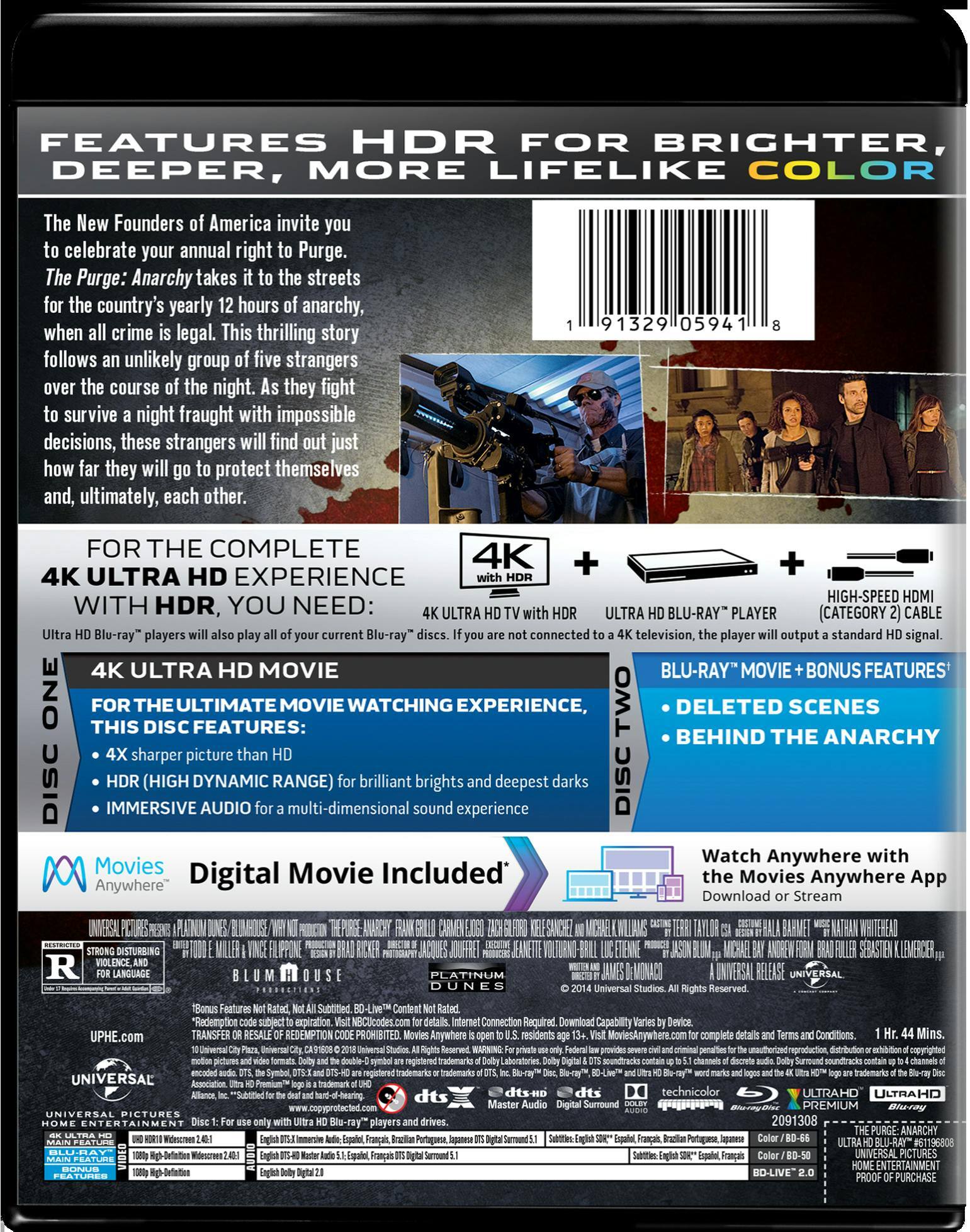 Angle. The Purge: Anarchy - 4K Blu-Ray.