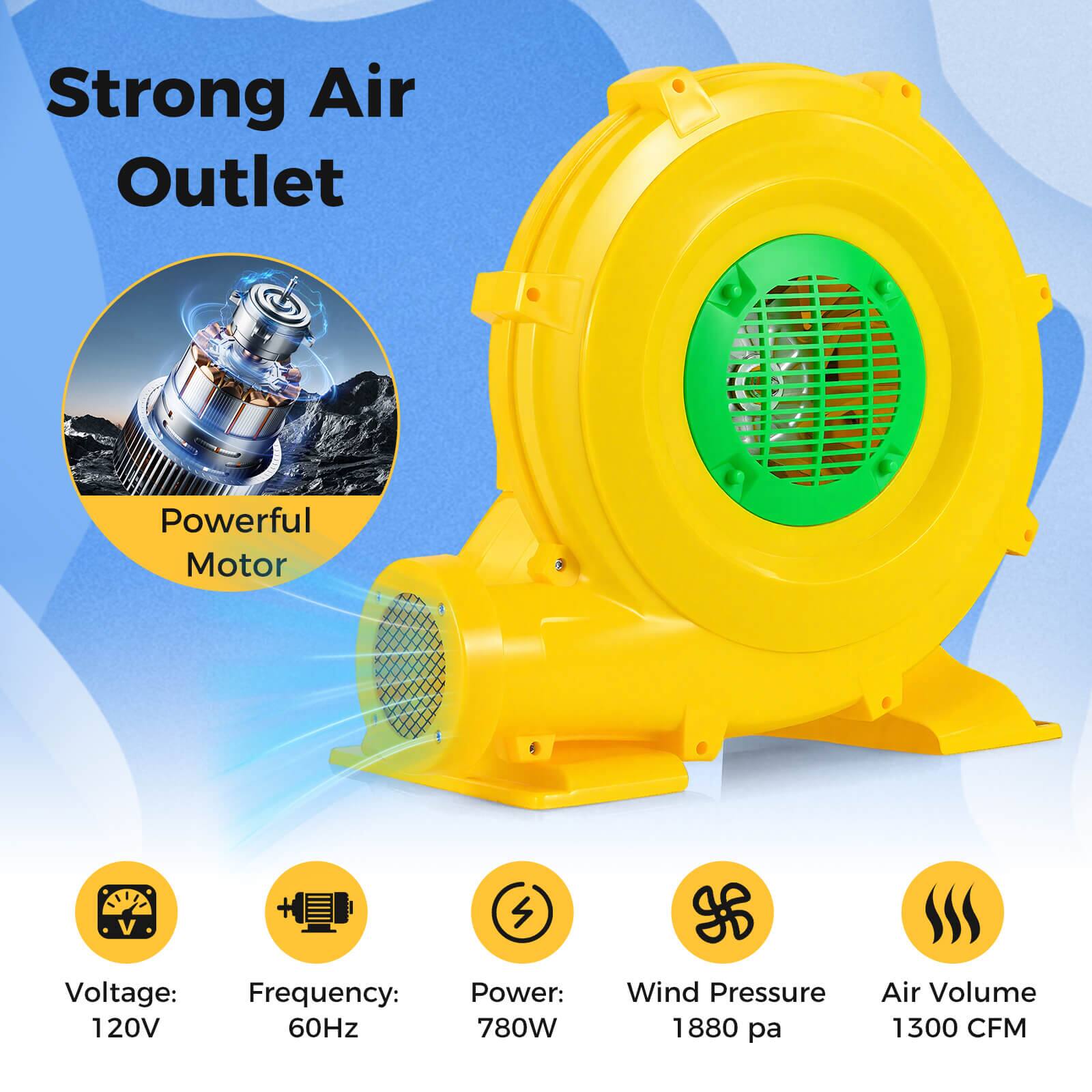 Strong Air Outlet  
Powerful Motor  

Voltage: 120V  
Frequency: 60Hz  
Power: 780W  
Wind Pressure: 1880 pa  
Air Volume: 1300 CFM