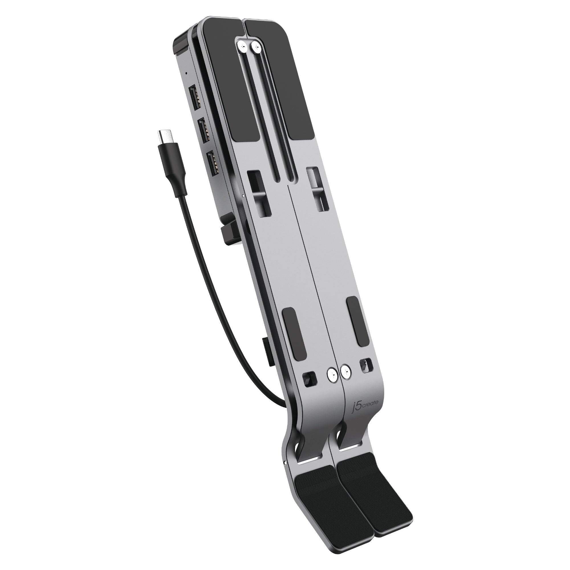 Angle. j5create - Laptop Stand with USB 4-Port Hub - Space Gray.