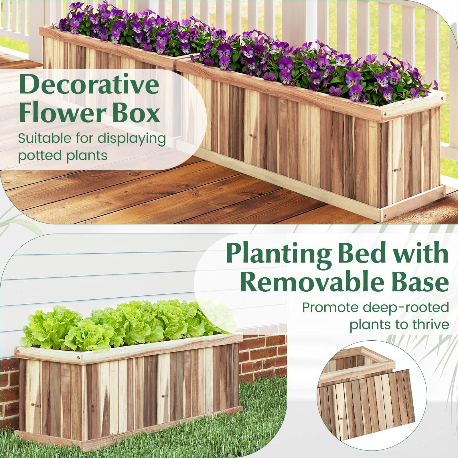 Decorative Flower Box  
Suitable for displaying potted plants  

Planting Bed with Removable Base  
Promote deep-rooted plants to thrive
