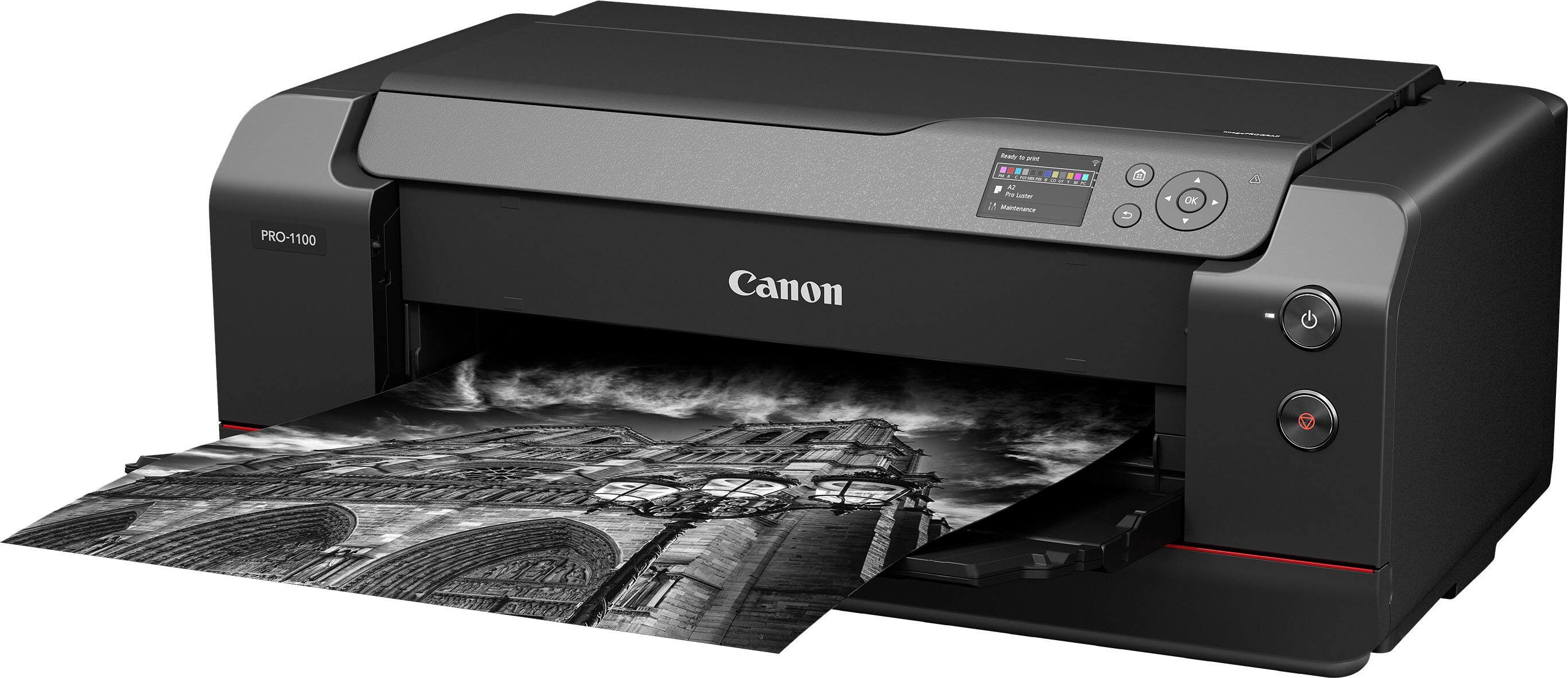 The text on the image reads: "A . were a . at Fu Coter Mnteanr . OK PRO-1100 Canon". This text is a combination of various phrases and words that do not form coherent sentences. Therefore, it is not possible to group and correct the text without rearranging or rephrasing the sentences.