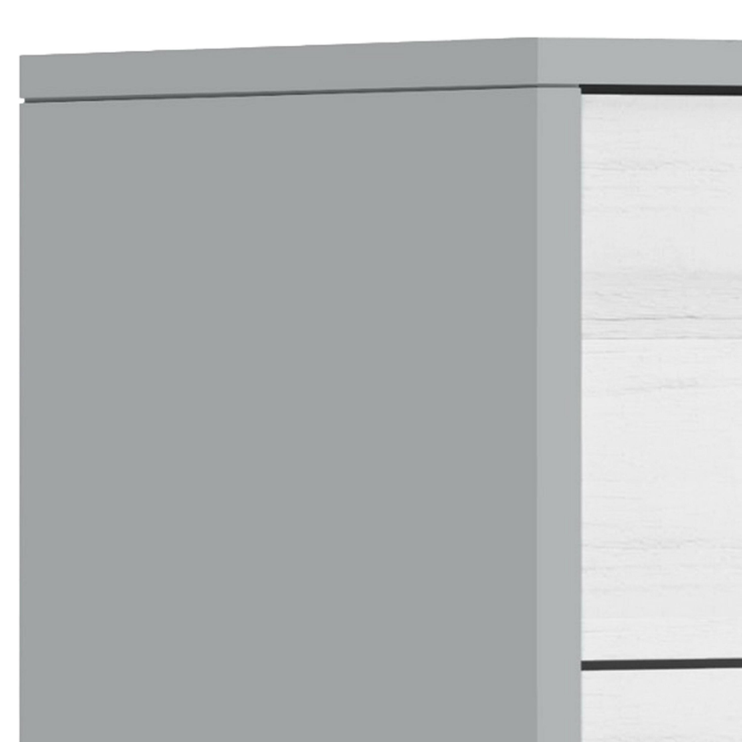 Back. Manhattan Lane - Dap 24 Inch 2 Drawer Nightstand, Satin  Handles and Legs - Gray, White, Gold.