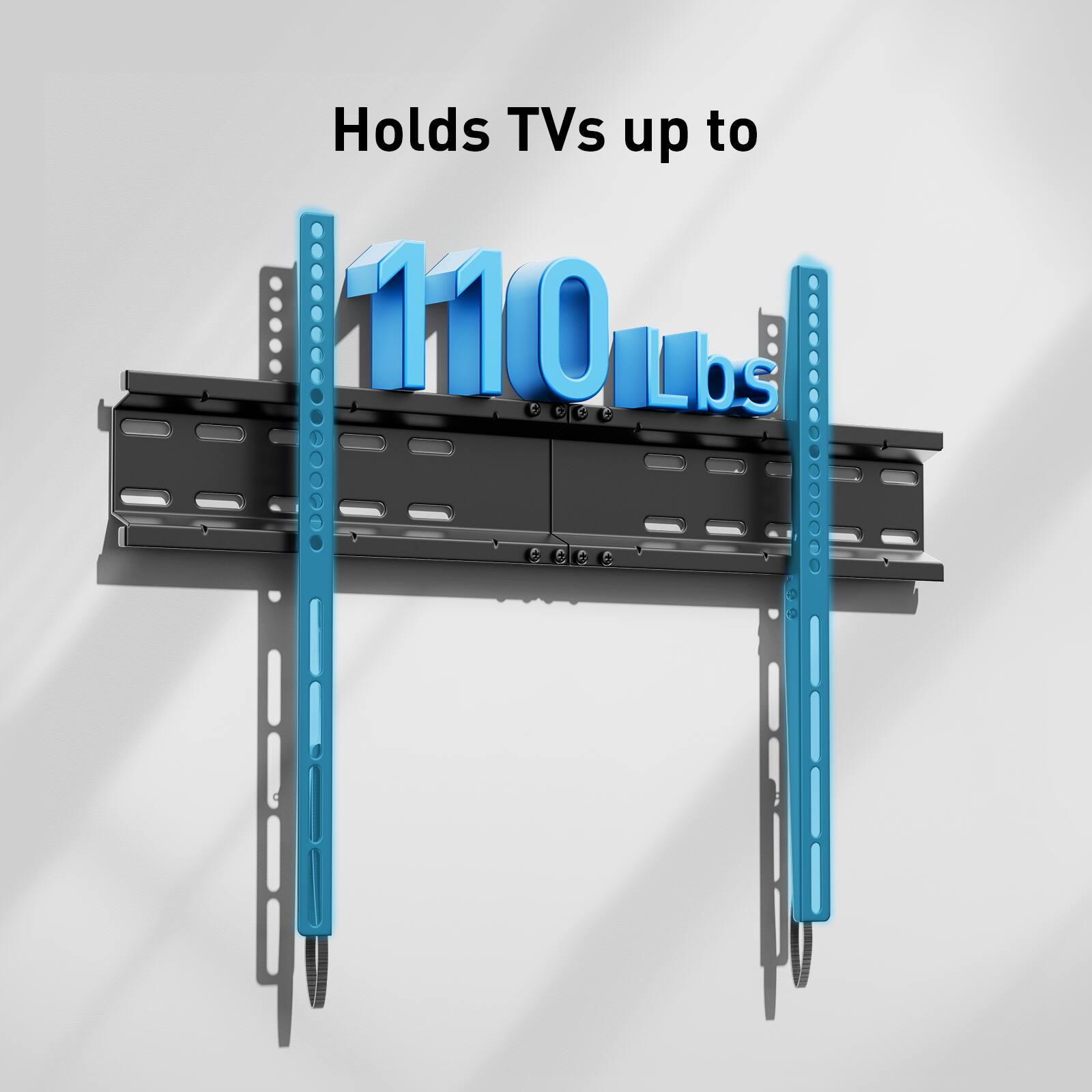 Holds TVs up to 110 lbs