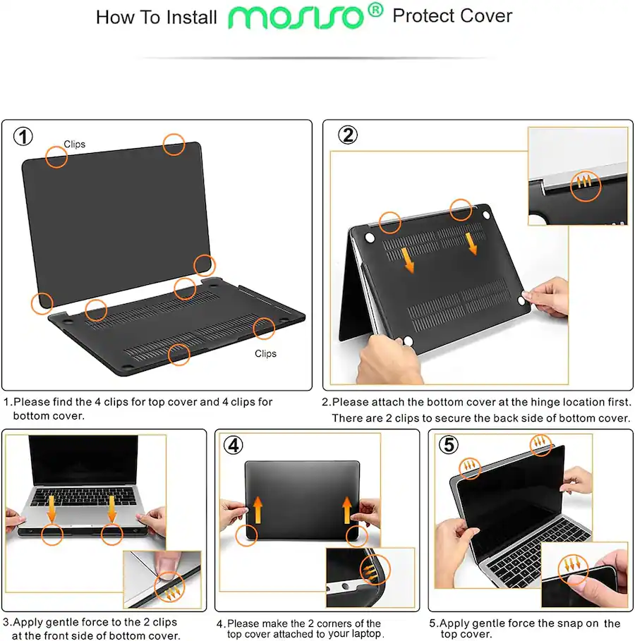 mosiso 4IN1 Hard Shell Kit for MacBook Pro 13 inch Case M2 A2338 M1 ...