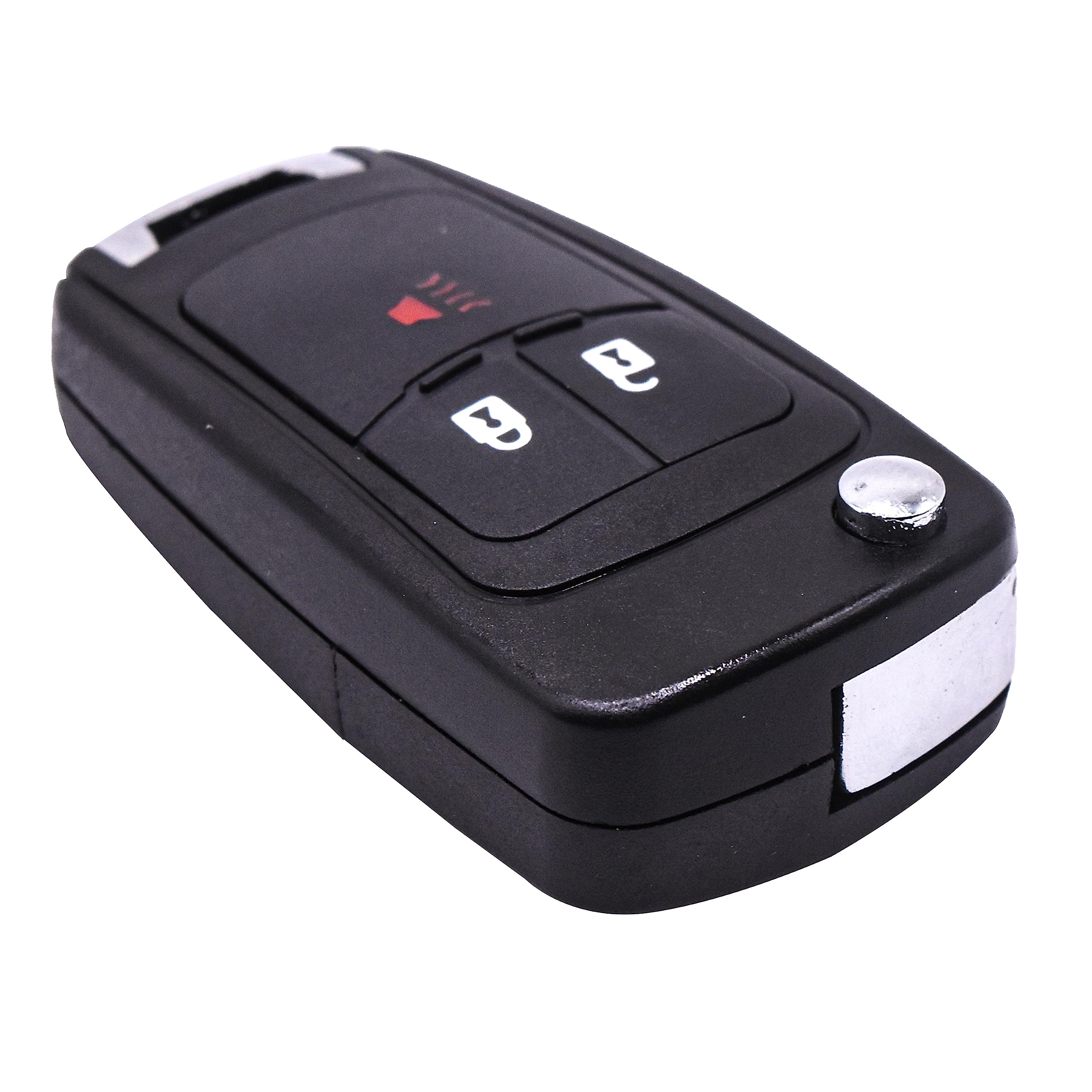 Alt View 2. HQRP - Flip Folding Key Fob Shell Case 3-Button with Uncut Blade for Chevrolet Spark 2013-2016 - Black.