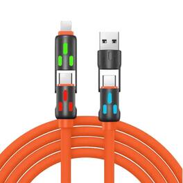 Stock Preferred - 4-in-1 Fast USB Charging Data Cable 5ft - Orange