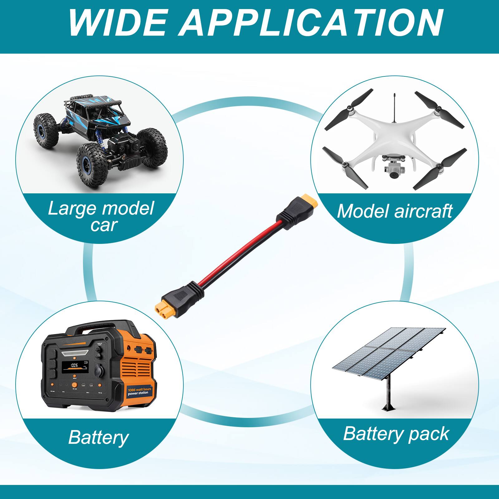 WIDE APPLICATION

- Large model car
- Model aircraft
- Battery
- Battery pack