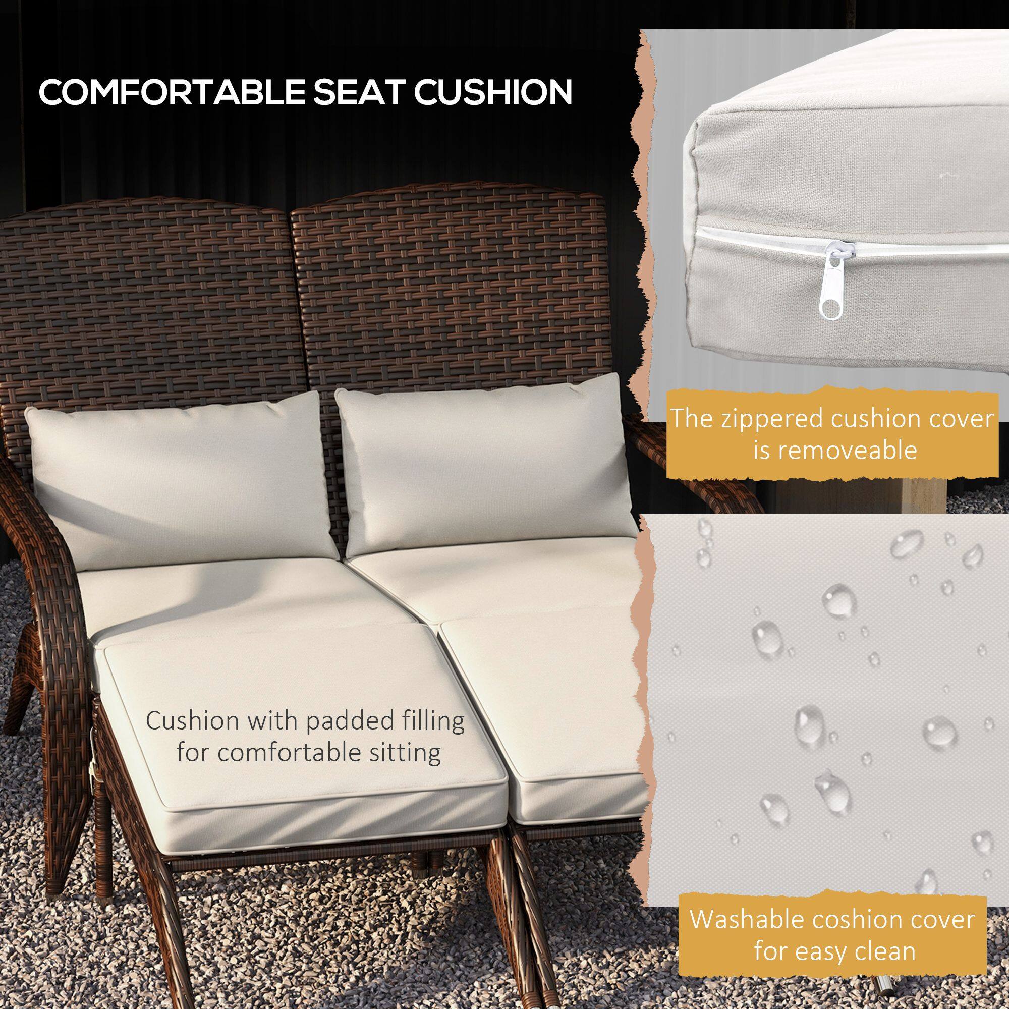 COMFORTABLE SEAT CUSHION

- The zippered cushion cover is removable
- Cushion with padded filling for comfortable sitting
- Washable cushion cover for easy clean