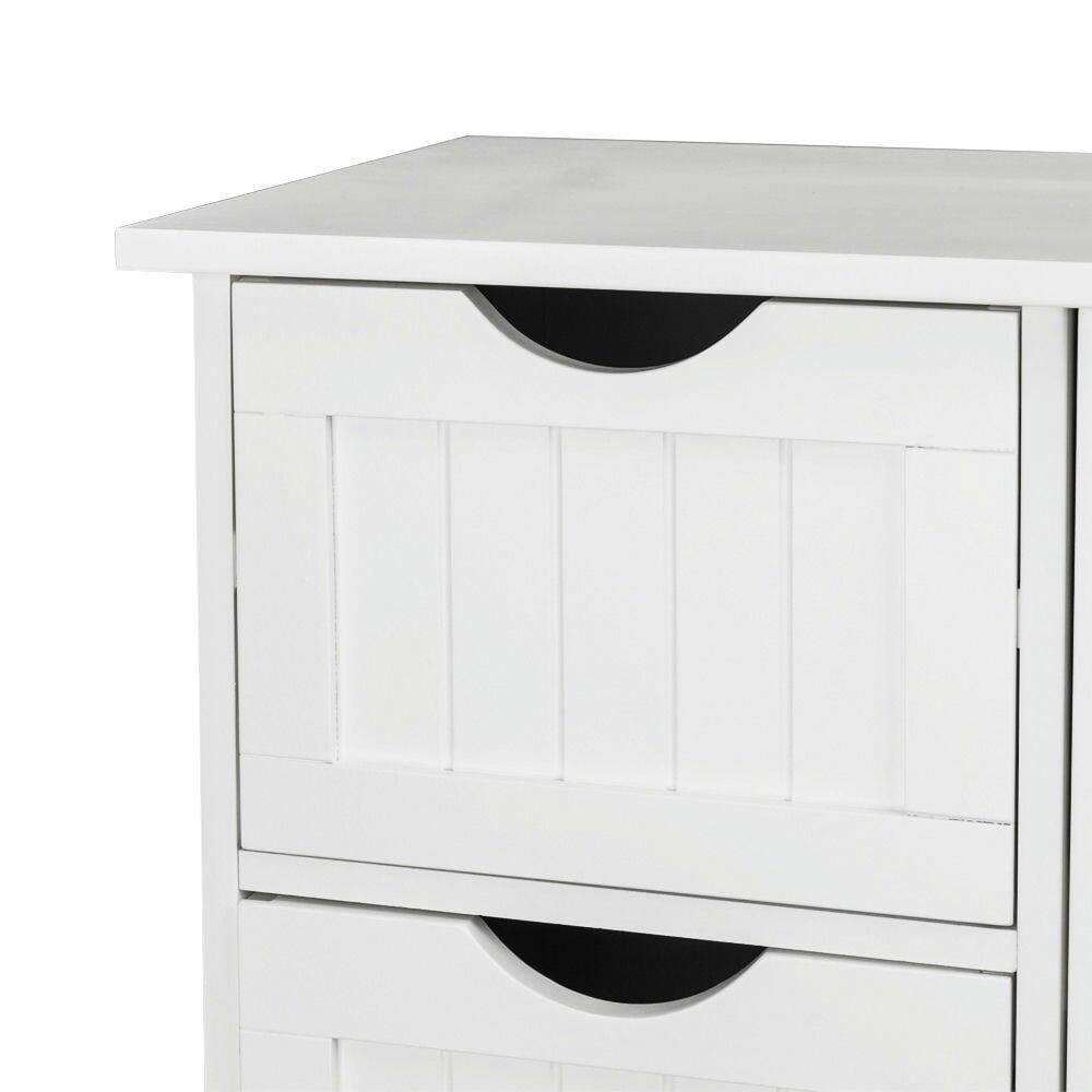 Alt View 6. Kadyn - Kadyn Single Door Bathroom Storage Cabinet, 4 Drawers White, Space-Saving Organizer, Bathroom Storage Solution, White - White.