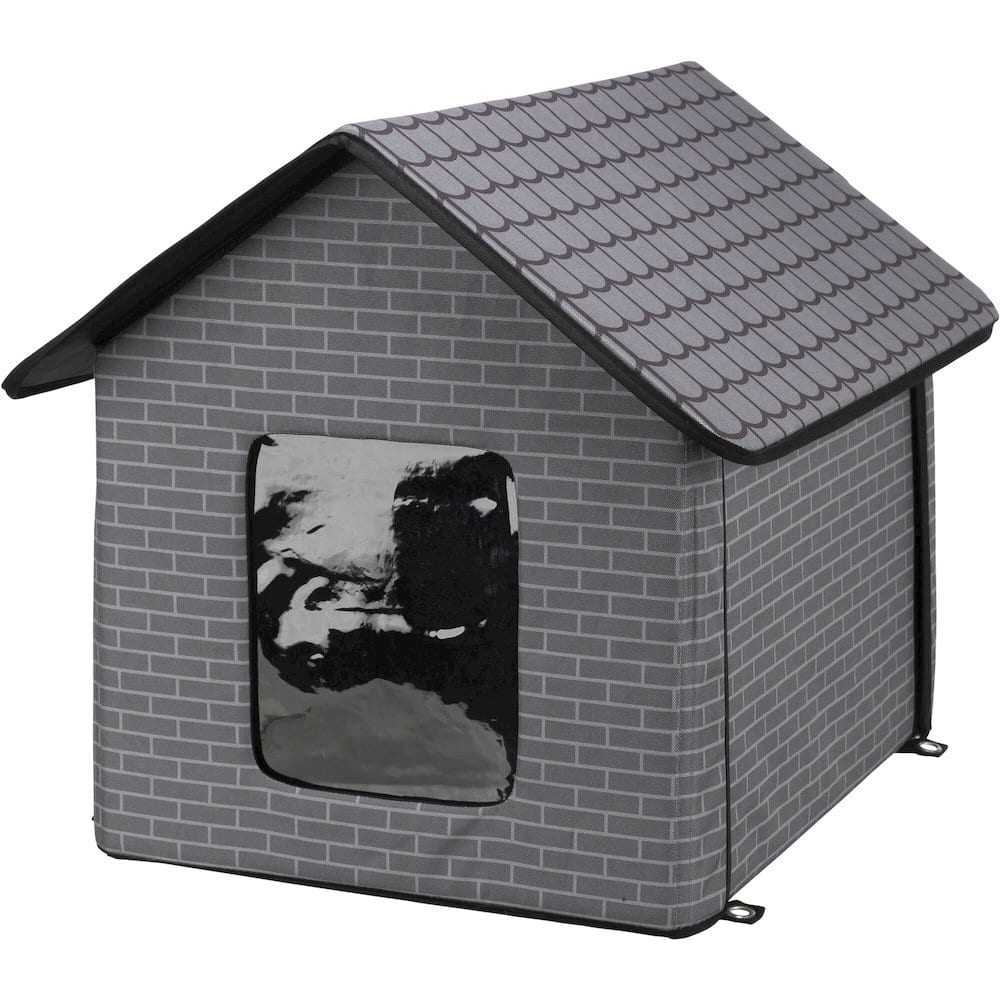 TRIXIE - Insulated Outdoor Pet House, Foldable, Waterproof Material - Gray