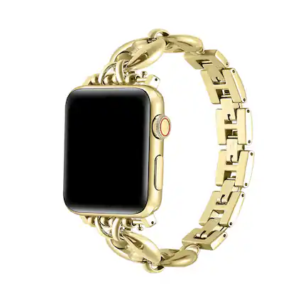 Front. Posh Tech - Poppy Stainless Steel Link Band for Apple Watch - Gold.