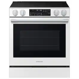Samsung - 6.3 cu. ft. Bespoke Smart Slide-In Electric Range with Illuminated Precision Knobs and No Preheat Air Fry Max - White Glass