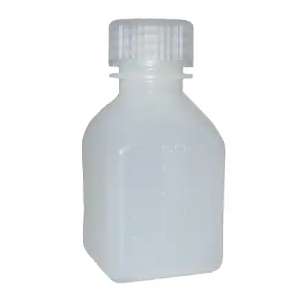 Front. Nalgene - Nalgene HDPE Narrow Mouth Square Bottle - 2 oz. - White - White.