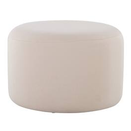 Tiramisubest - Knitted Fabric Large Round Pouf Ottoman - Beige
