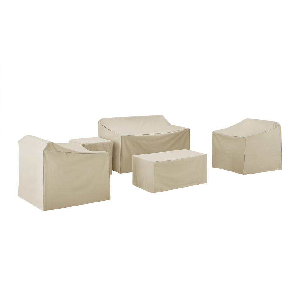 Back. Crosley Furniture - 5Pc Outdoor Furniture Cover Set - Tan.