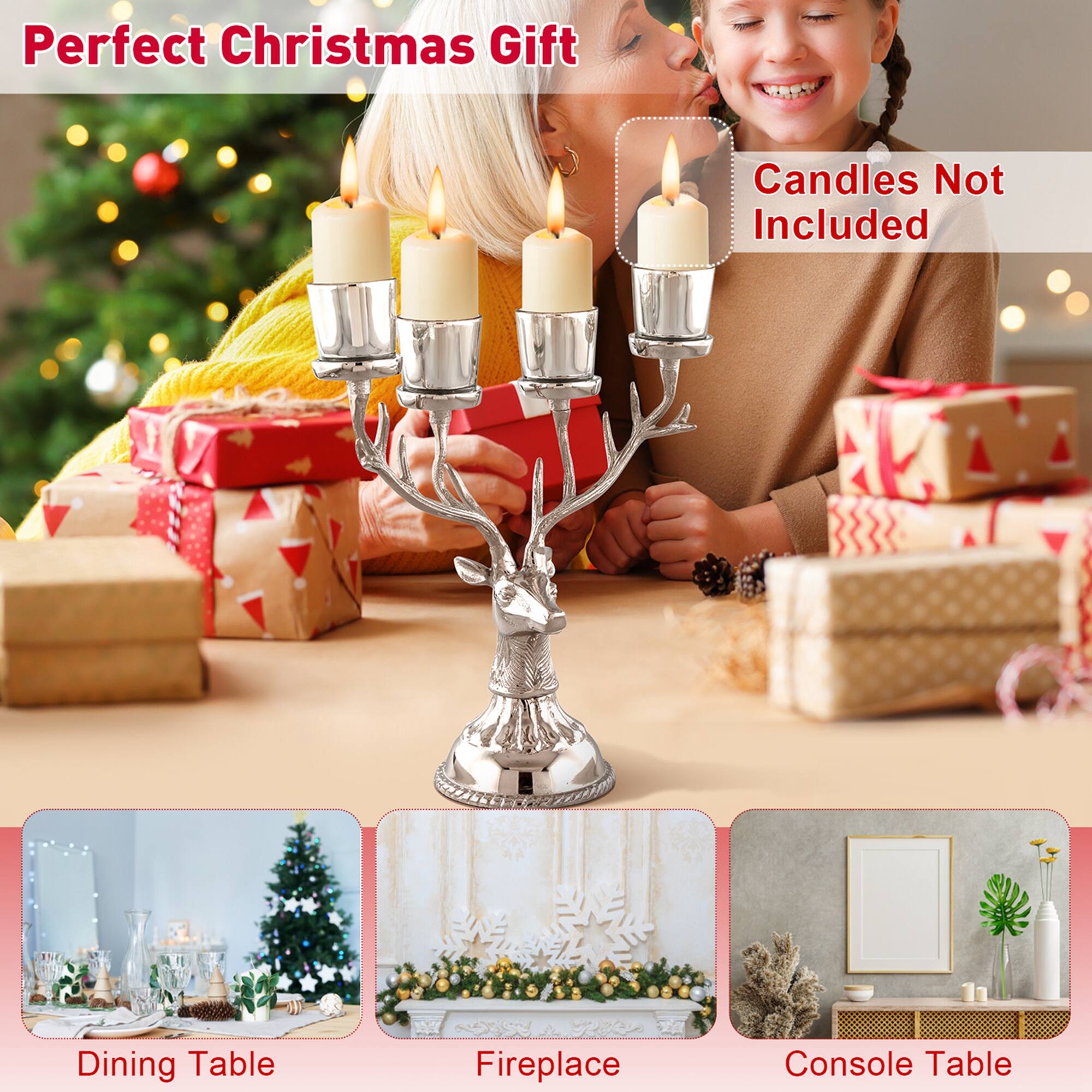 Perfect Christmas Gift Candles Not Included Dining Table Fireplace Console Table