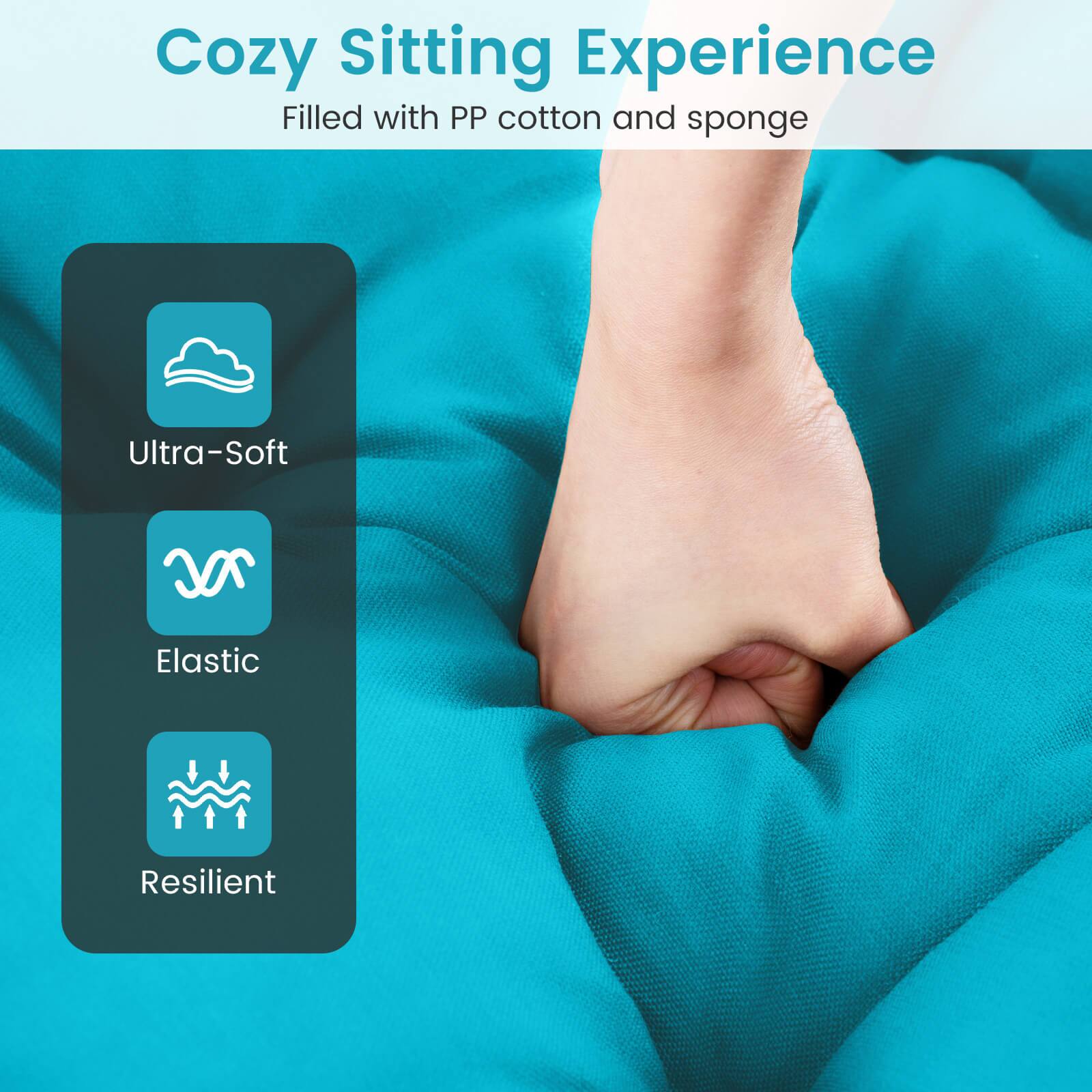 Cozy Sitting Experience  
Filled with PP cotton and sponge  

- Ultra-Soft  
- Elastic  
- Resilient