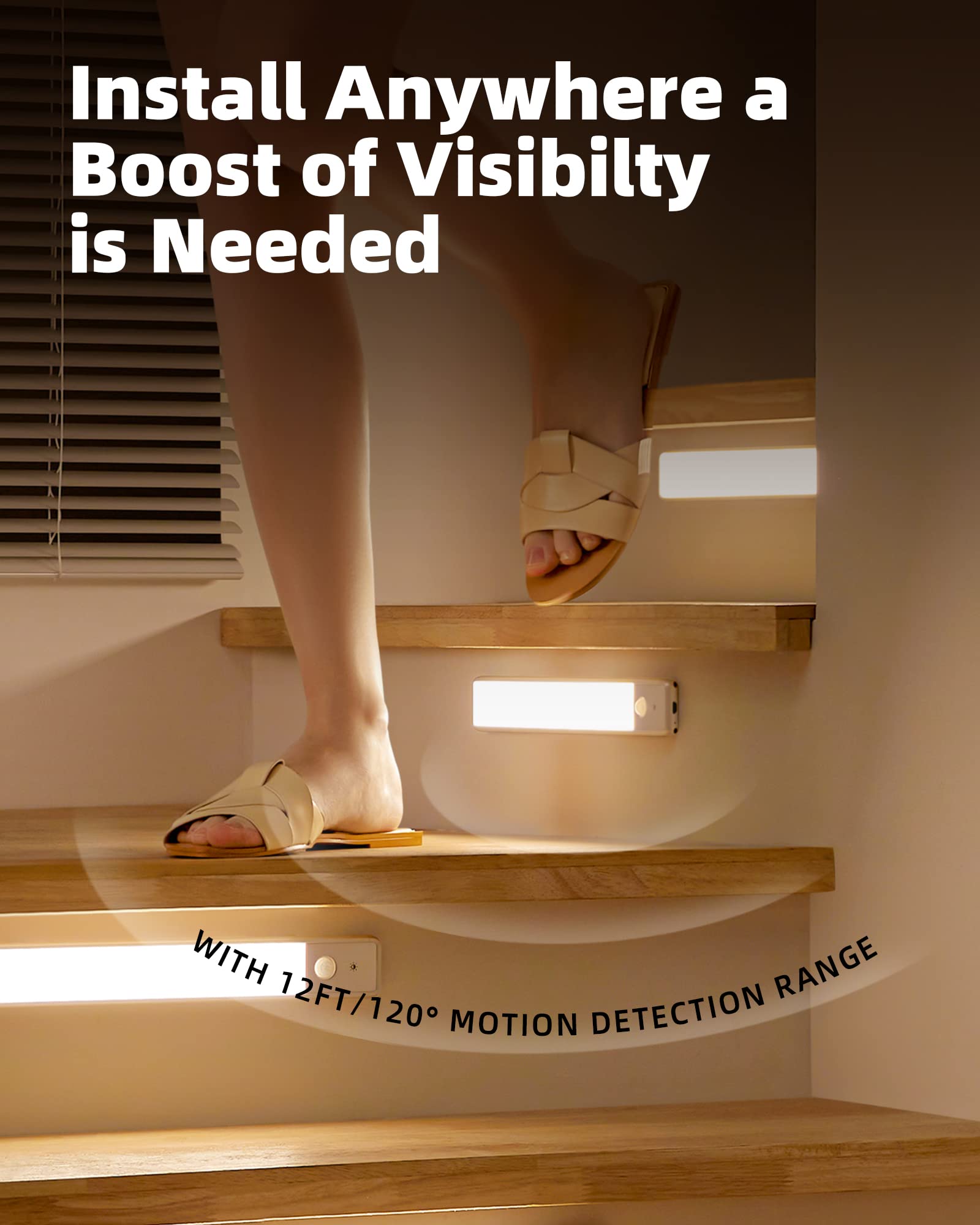 Install Anywhere a Boost of Visibility is Needed

With 12FT/120° Motion Detection Range