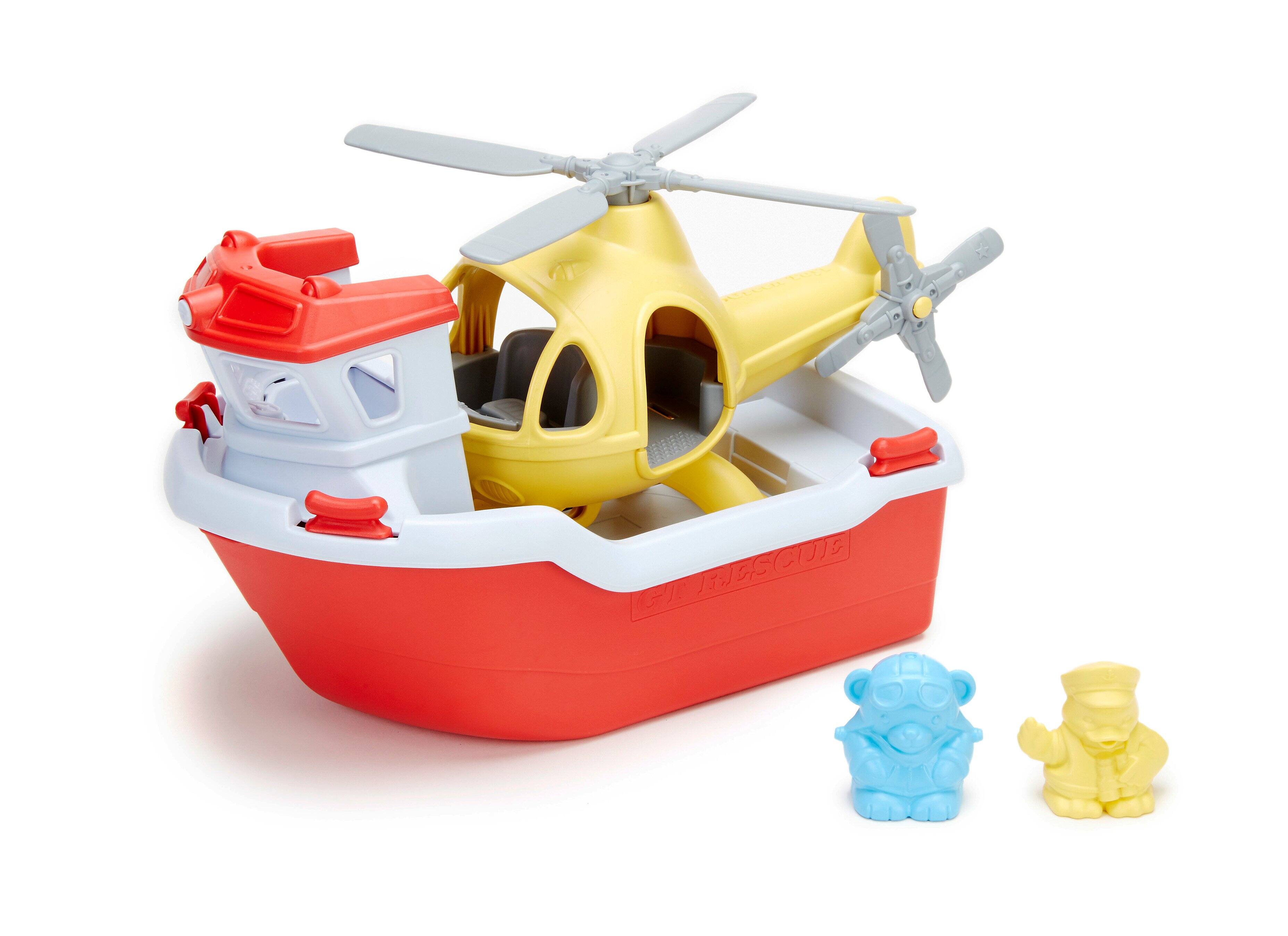 Green Toys Rescue Boat & Helicopter Red - Best Buy