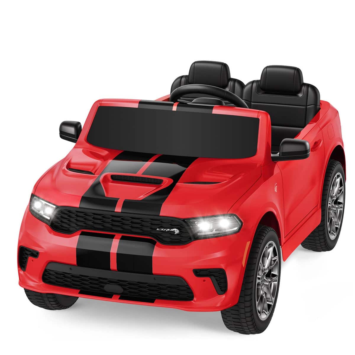 Front. Wisairt - Dodge 24V Ride On Truck for Kids, Licensed 2 Seater Electric Car with 2.4G Parent Remote & 200Wx2 Motor - Red.