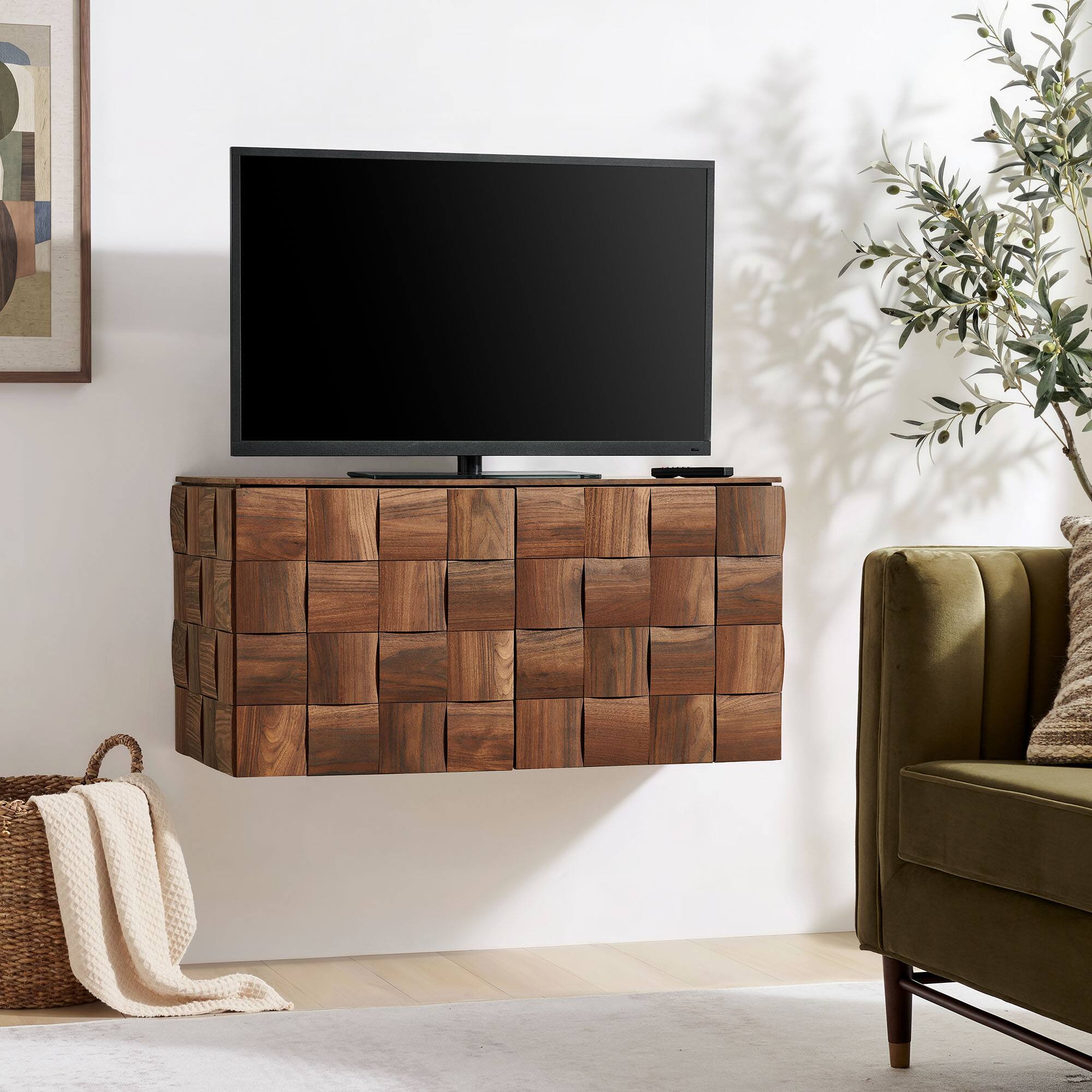 Front. Modway - Duskin Wall Mounted Accent Cabinet by Modway - Walnut.