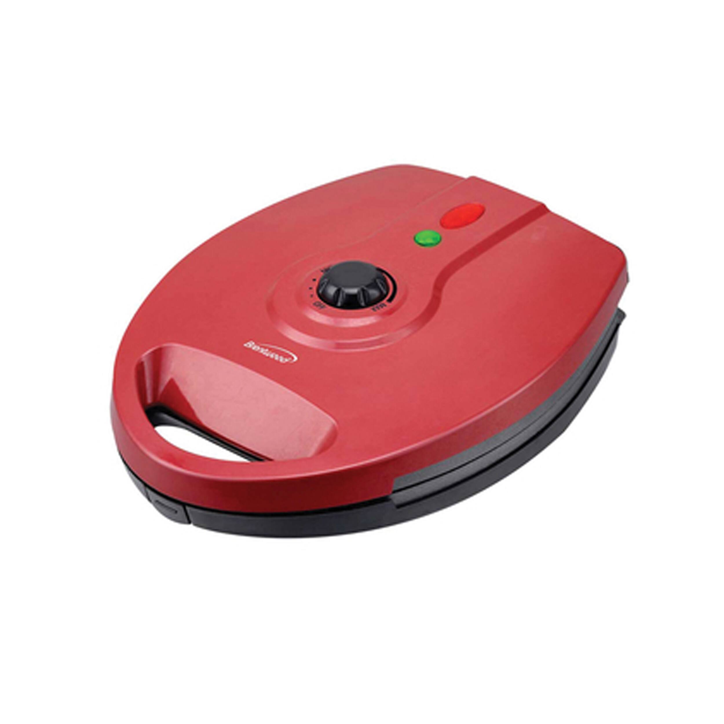 Angle. Brentwood - Brentwood 1200 Watt  5 Piece Non Stick Arepa Maker - Red.
