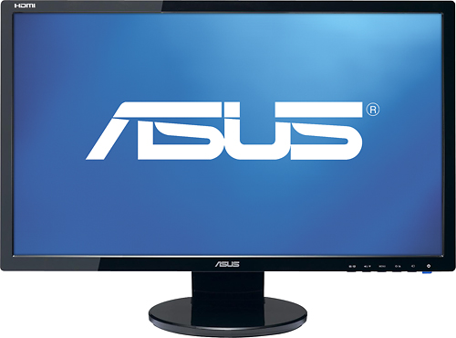 Angle View: ASUS - 21.5" Widescreen Flat-Panel LED-LCD HD Monitor (DVI, HDMI, VGA) - Black