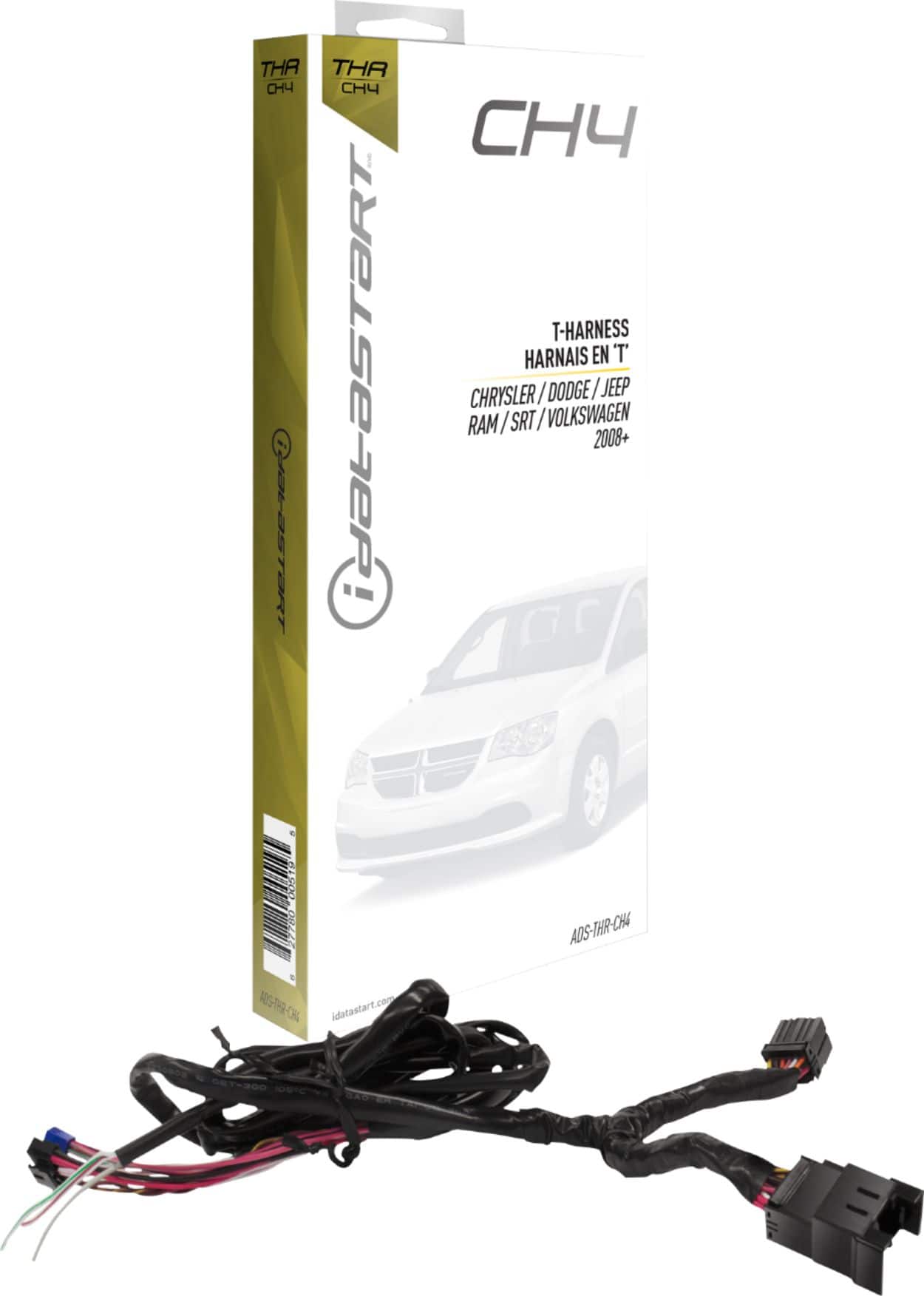 Front. iDataStart - T-Harness for Select Chrysler Vehicles - Black.