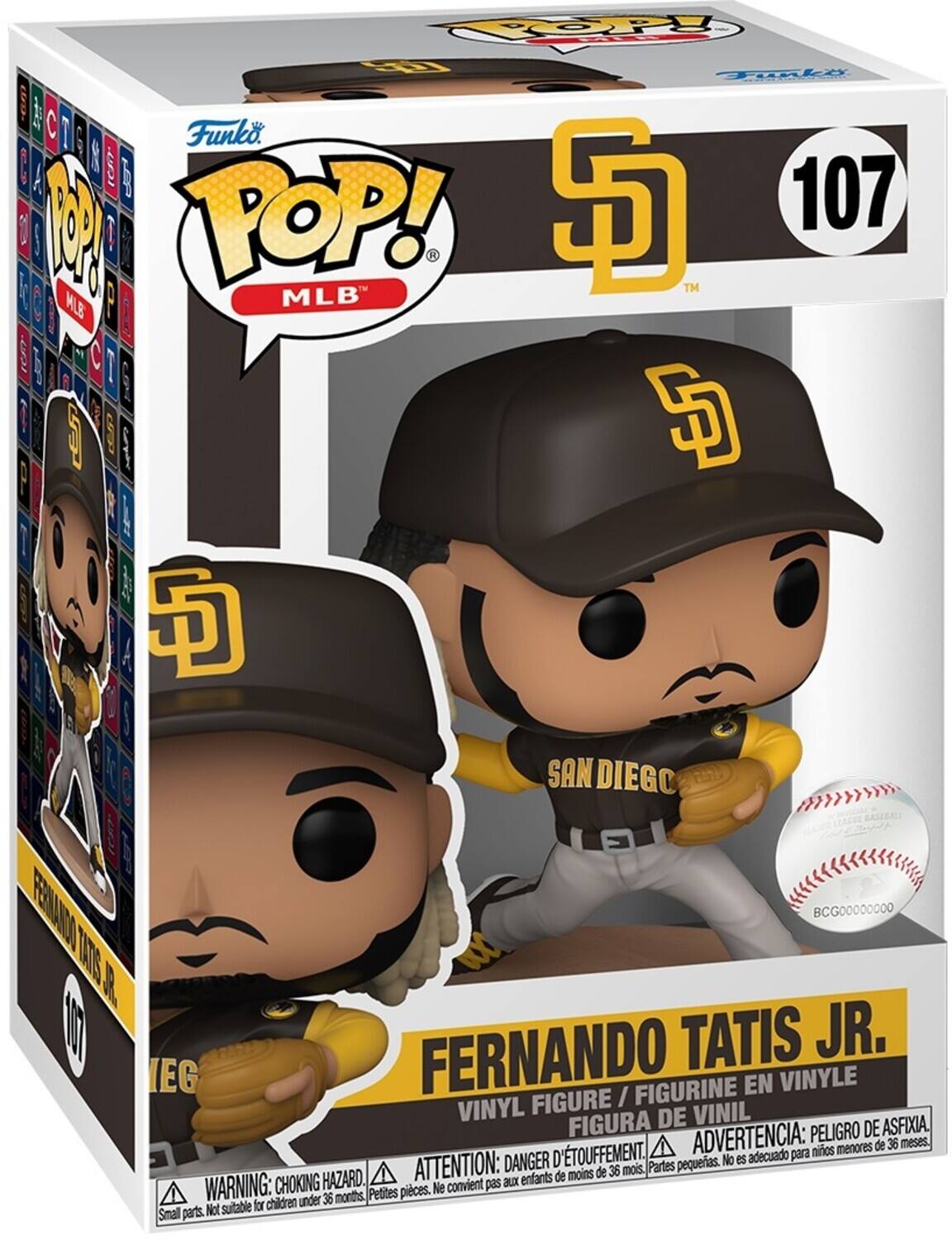Funko. POP! MLB 107 | ! P TM 1 MILB P MLB Im E C I E 2 S P S SAN DIEGC FEAADA BCG00000000 TS A FERNANDO TATIS JR. IEG FIGURINE EN VINYLE FIGURE I VINYL DE VINIL FIGURA ADVERTENCIA: PELIGRO DE ASFIXIA menores de 36 meses. D'TOUFFEMENT. adecuado para nios DANGER pequeas. No es HAZARD. ATTENTION: CHOKING aux enfants de moins de 36 mois. Partes WARNING: CHOKING HAZARD. Small parts. Not suitable for children under 36 months.
