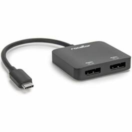 Rocstor - USB-C to Dual DisplayPort Adapter - 4K/60Hz - 1 x USB Type C - Male - 2 x DisplayPort 1.4 Digital Audio/Video - Black