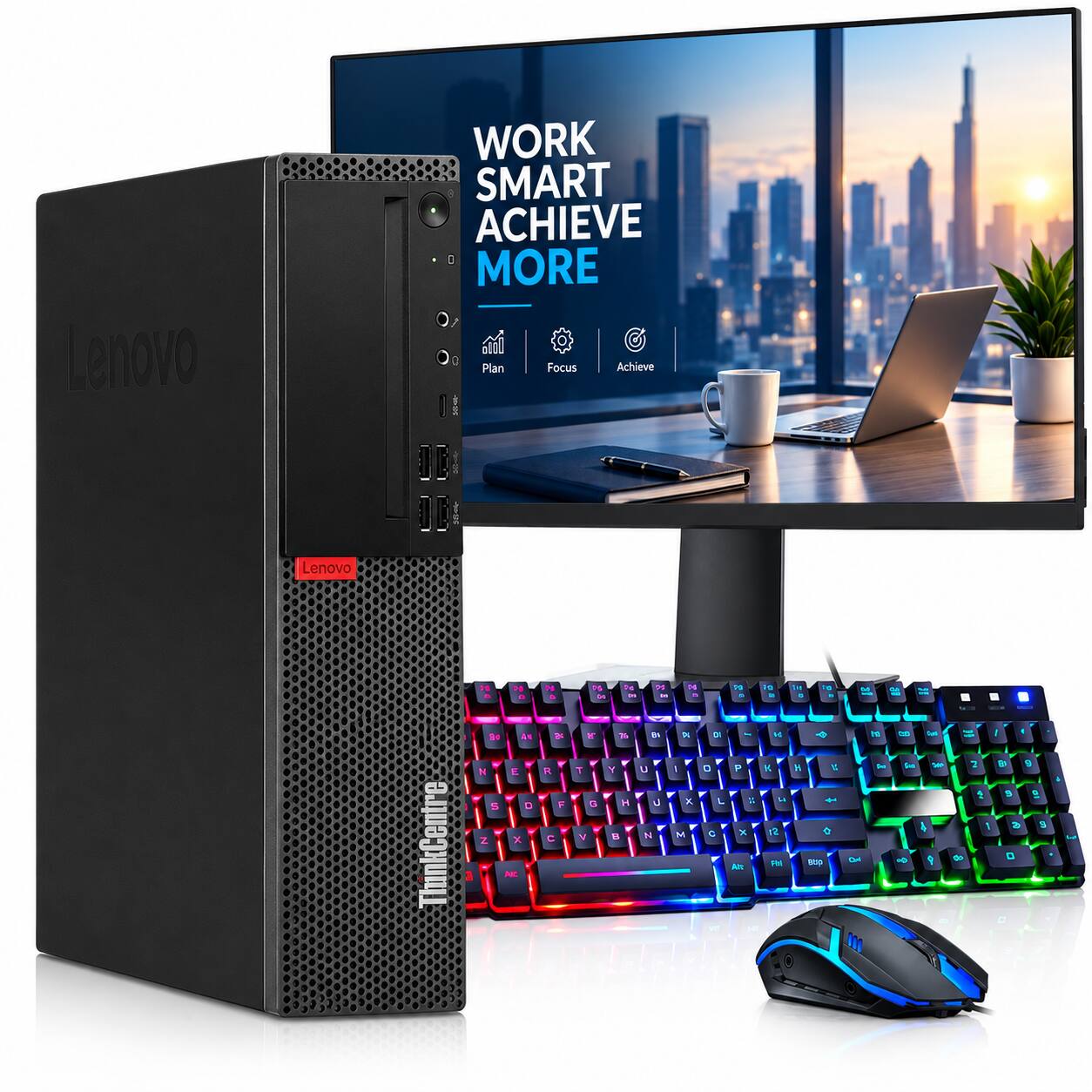 Lenovo  
WORK SMART ACHIEVE MORE  
Plan Focus Achieve  
Lenovo  
ThinkCentre  
15 7g - D Be N E 5 D Z X Alt  
M 0 25 R F C  
75 4 21 DE - - Y 29 T Y U G H J B  
N + X | X M  
21 0 L C  
70 10 to 0g + . a + 1 VL P K H & LA t X 2 O pop OH PM Alt M m  
on 500 &  
34 un P  
MIX 2 I to  
I - 9 9 2 5 3 Q $