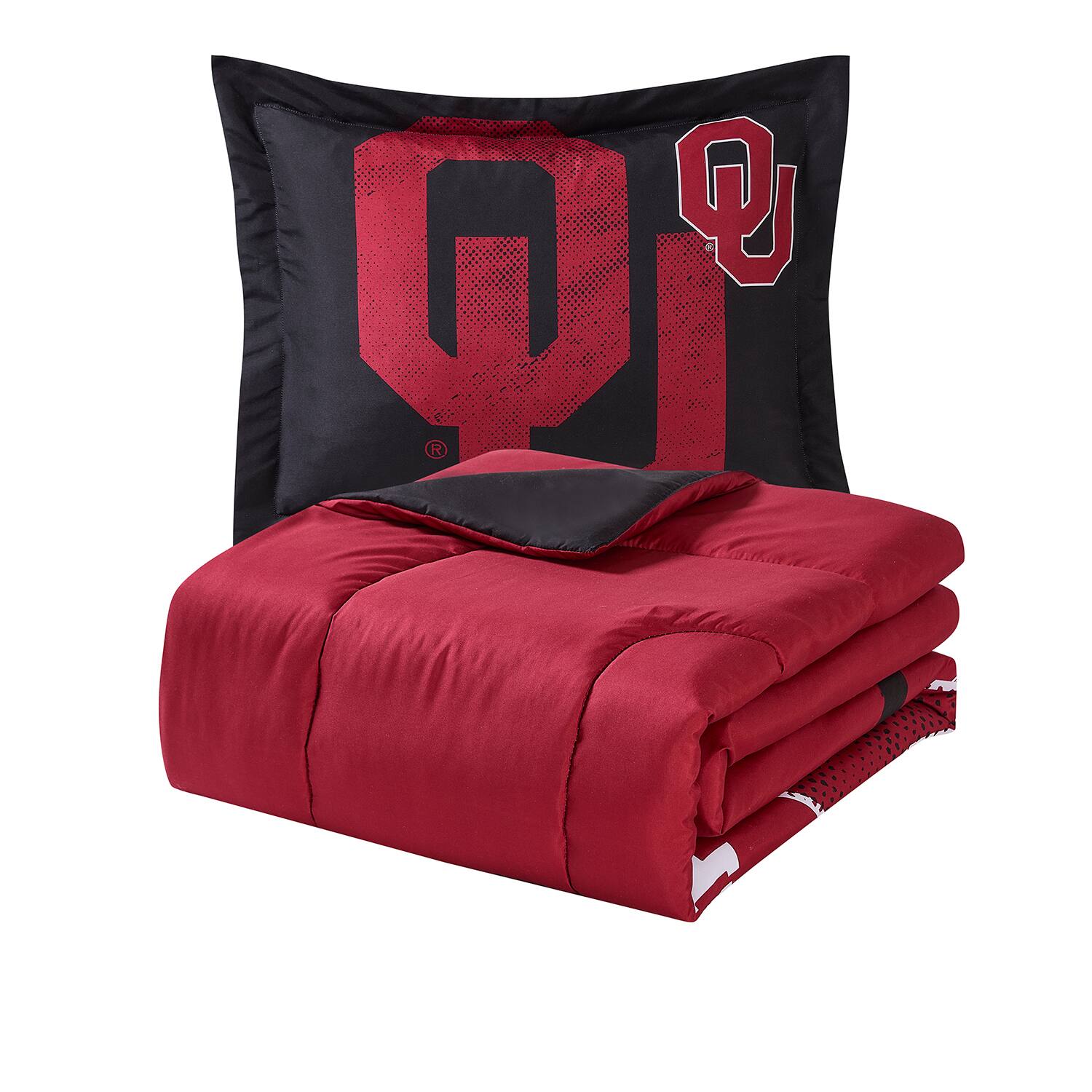 Angle. Sweet Home Collection - NCAA Oklahoma Sooners Comforter & Pillow Sham Set- Twin/Twin XL - Multicolored.