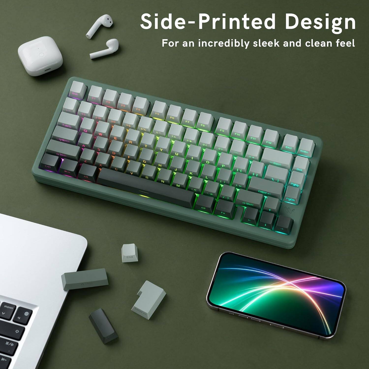 Side-Printed Design  
For an incredibly sleek and clean feel