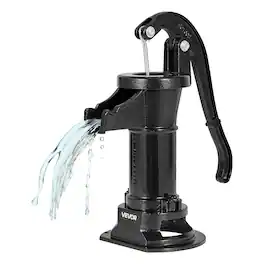 VEVOR - Well Hand Pitcher Pump, 25 ft Maximum Lift, Antique Cast Iron Manual Hand Water Pump, NPT 1-1/4 in Connection - Black
