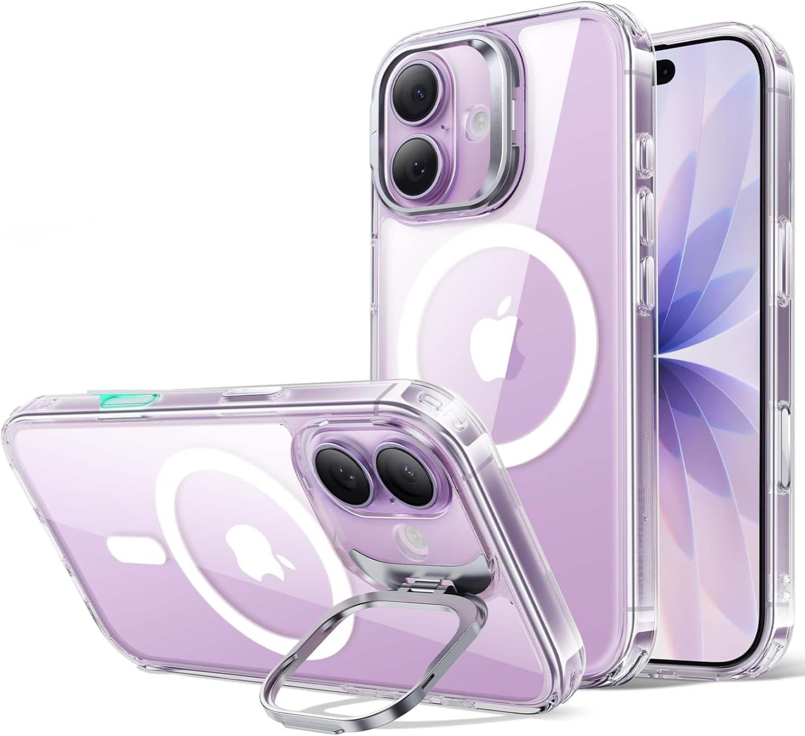 SaharaCase - Apple iPhone 17 Kickstand Case | Compatible with Magsafe | Pro Shield Design | Raider Series - Crystal Clear