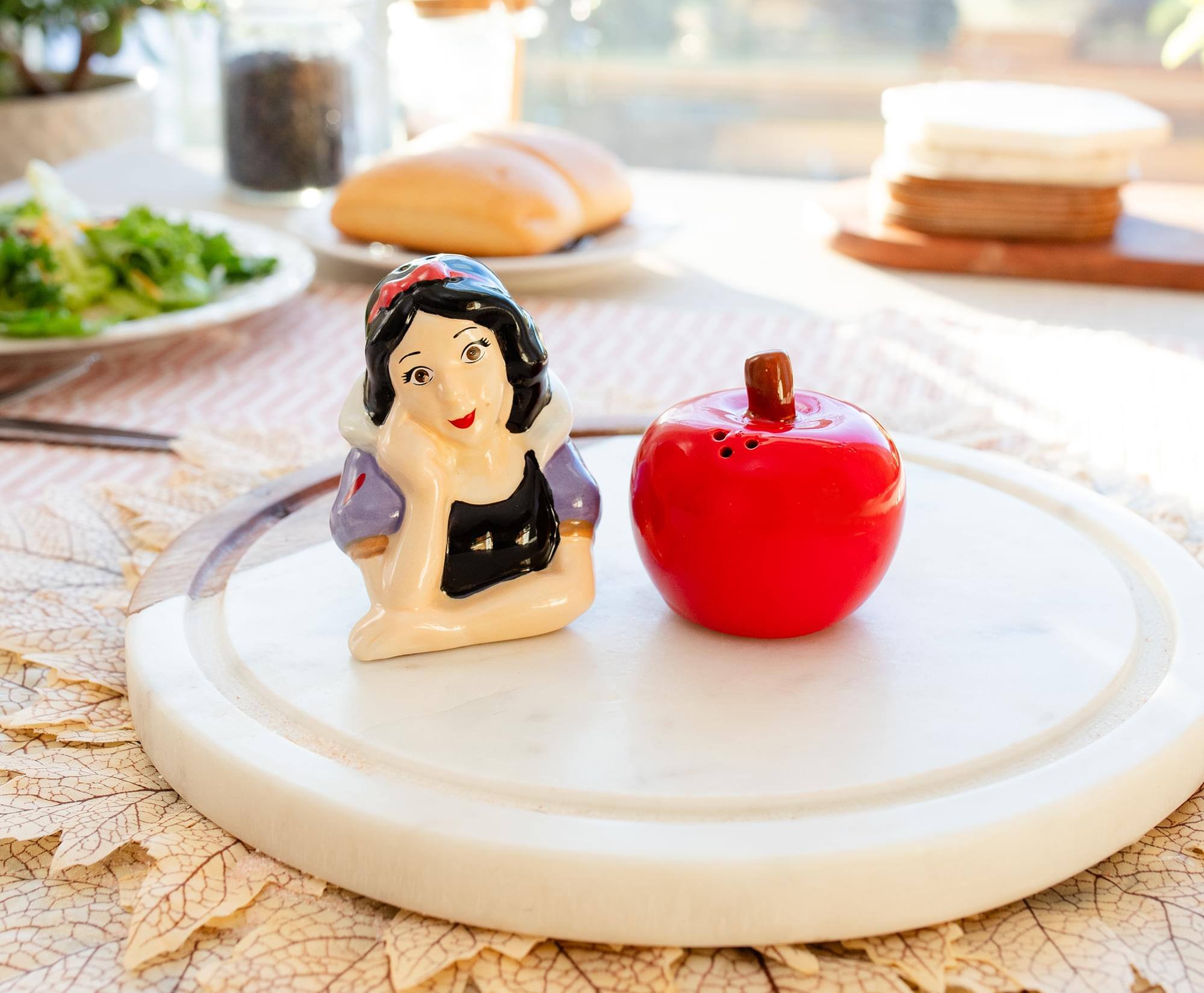 Alt View 10. Disney - Disney Snow White and Apple Ceramic Salt and Pepper Shaker Set - Red.