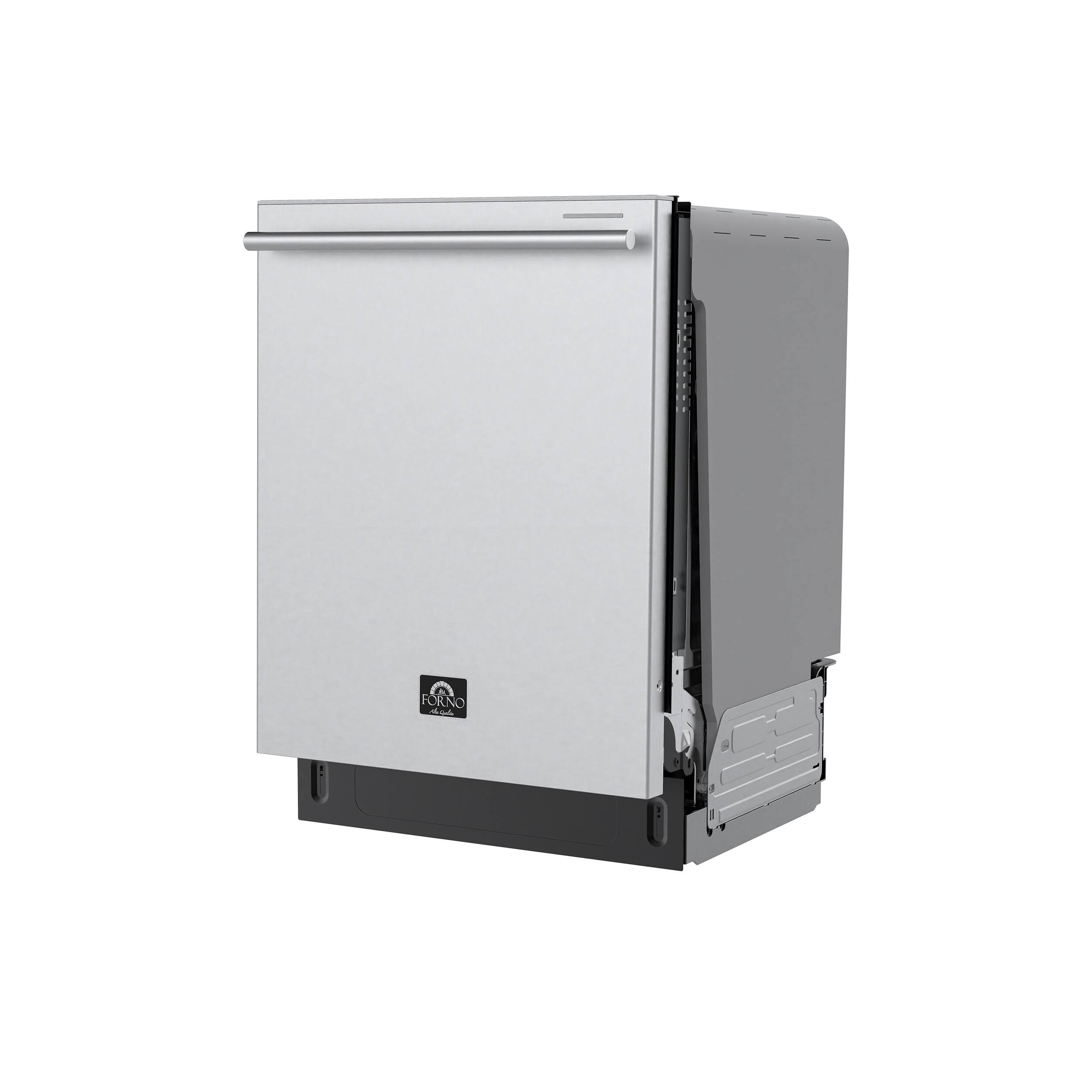 Angle. Forno Appliances - Stella 24" Top Control Built-In Stainless Steel Tub Dishwasher and 44dBA - Stainless steel.