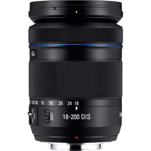 Front Standard. Samsung - 18 mm - 200 mm f/3.5 - 6.3 Zoom Lens for NX - Black.