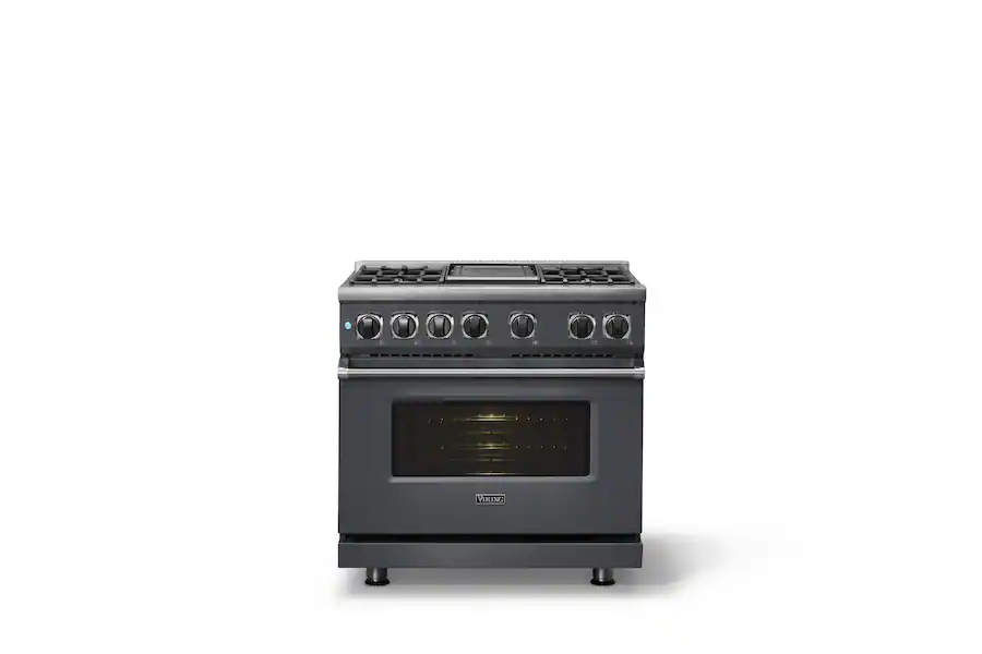 Wide Line Precision Viking 36 in. Wide 4 Burner Freestanding 7 Series Dual Fuel Self Clean ...